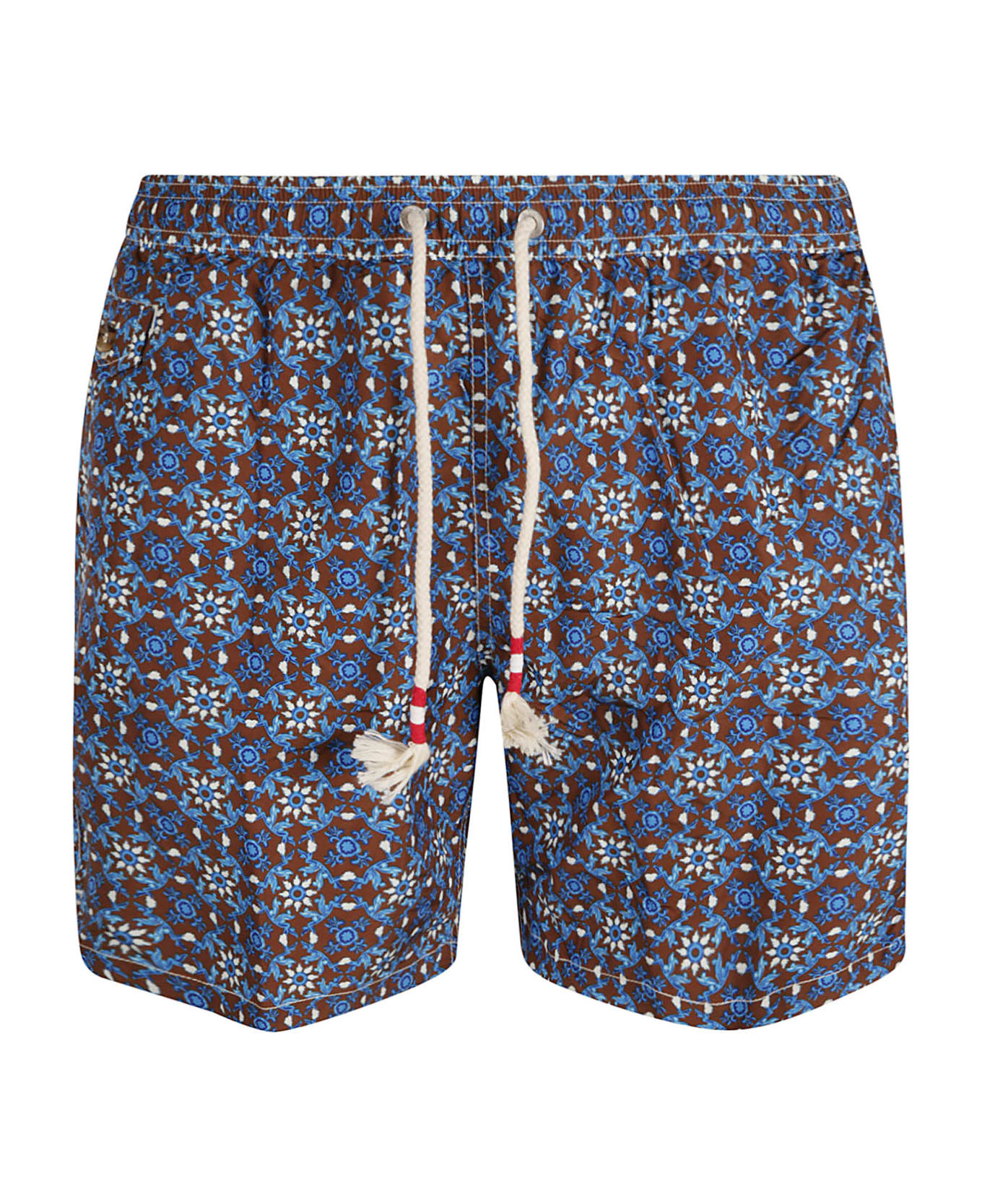 MC2 Saint Barth Pattern Print Drawstring Waist Swim Shorts - Micro Deco
