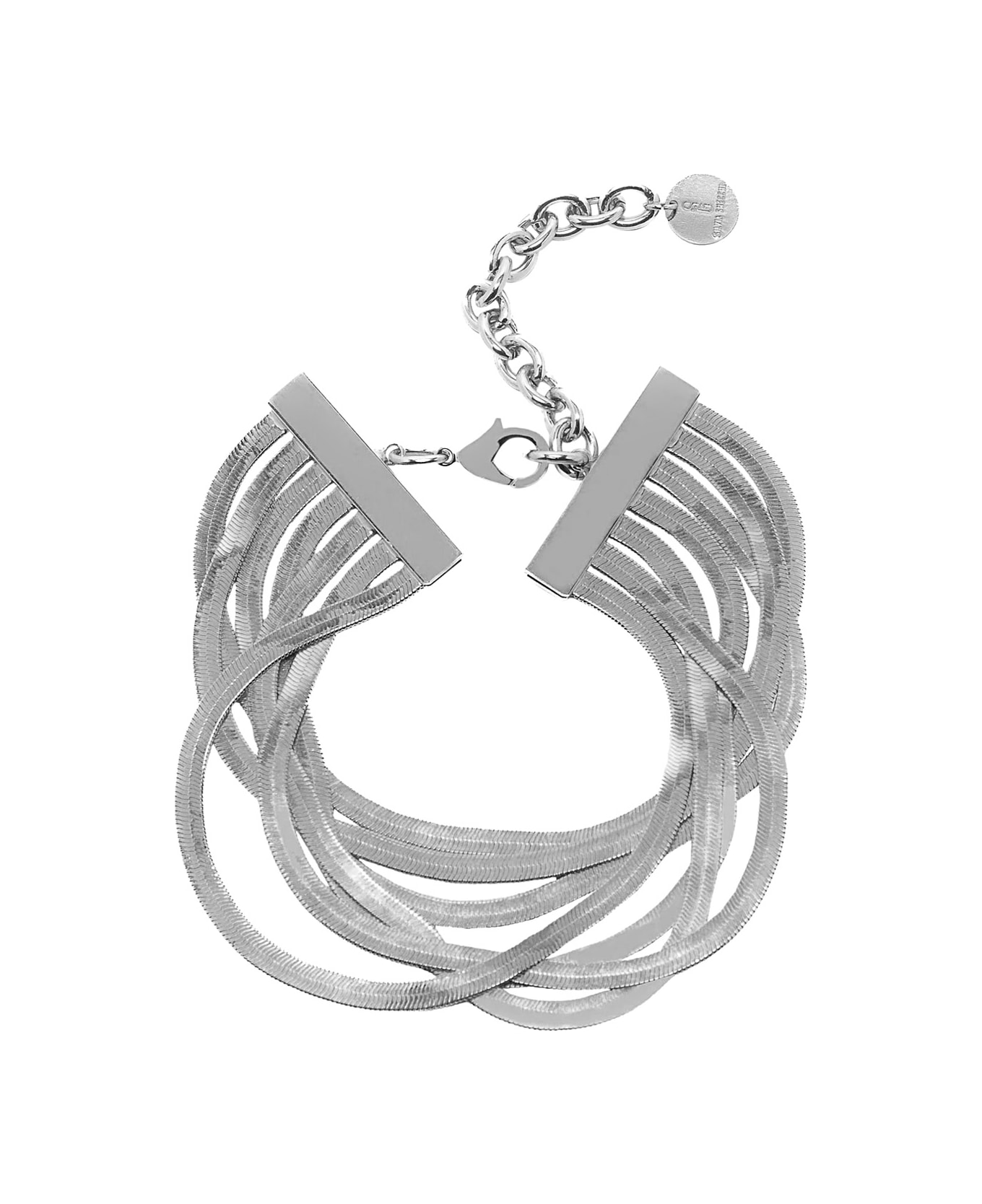 Silvia Gnecchi 
imperial
 Metallic Small Necklace With Adjustable Rear Closure In Brass Woman - Metallic