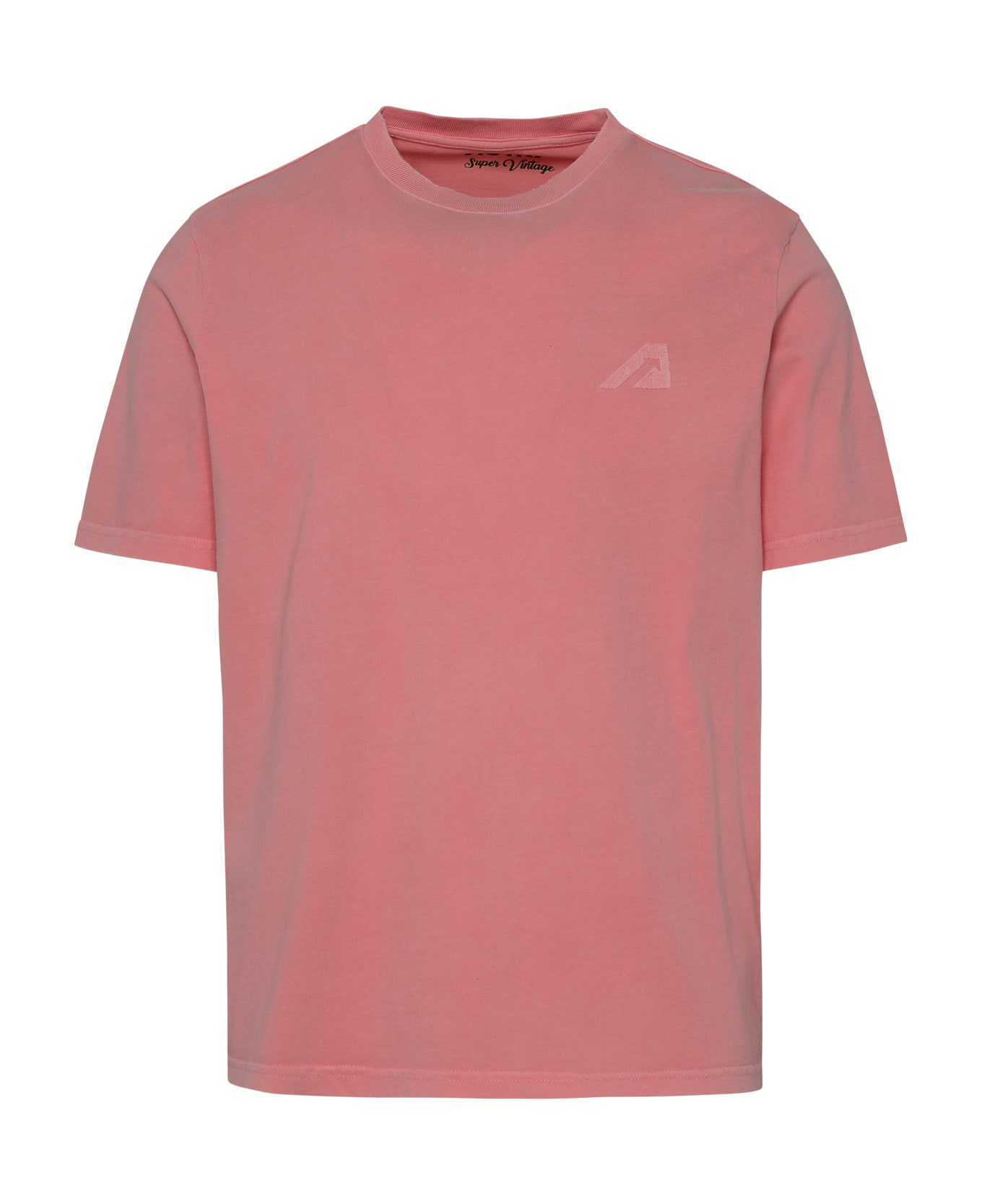 Autry Supervintage Man Tinto Pink Cotton Garment Dyed T-shirt - Rosa