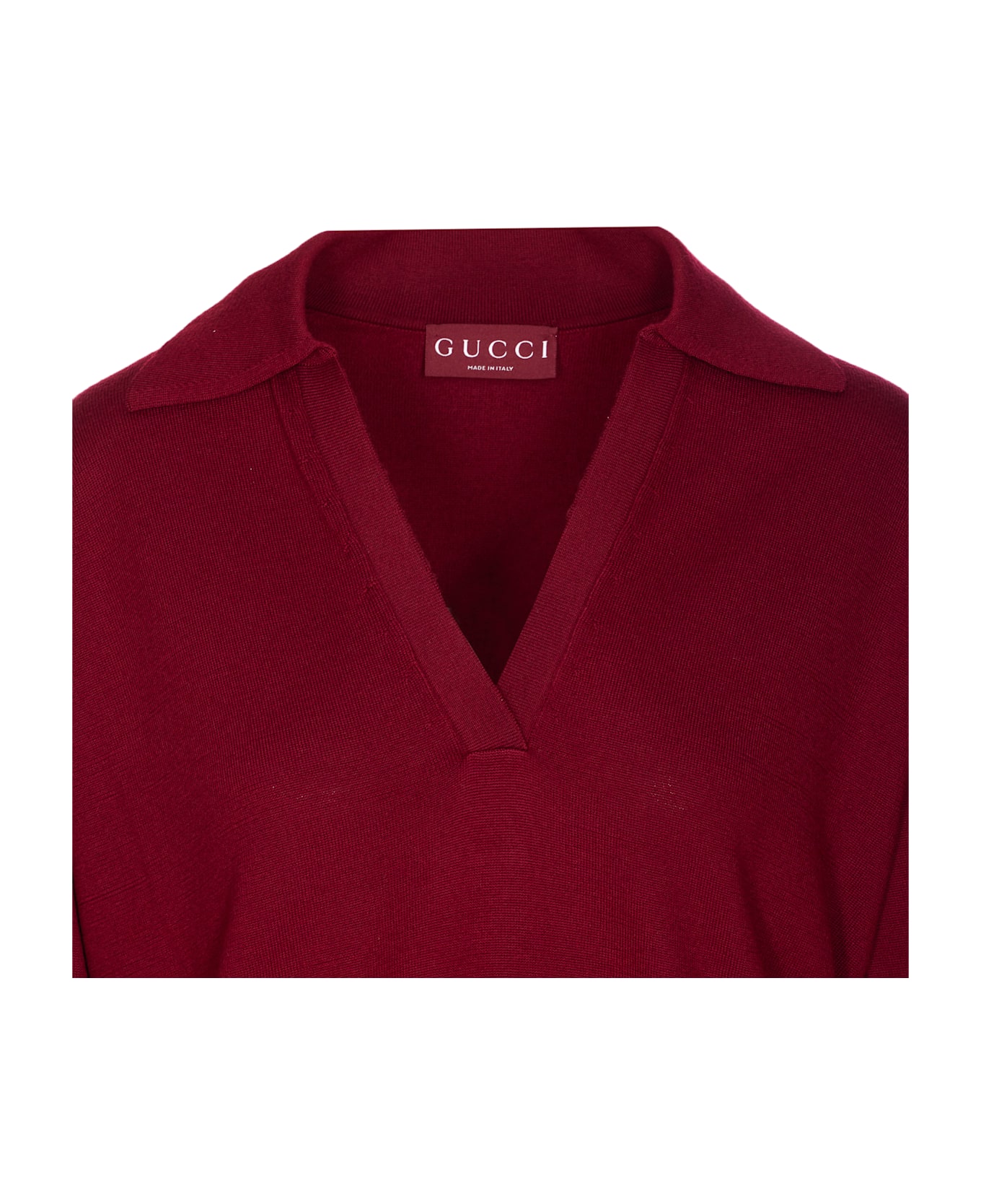 Gucci Gg Logo Polo Sweater - Red
