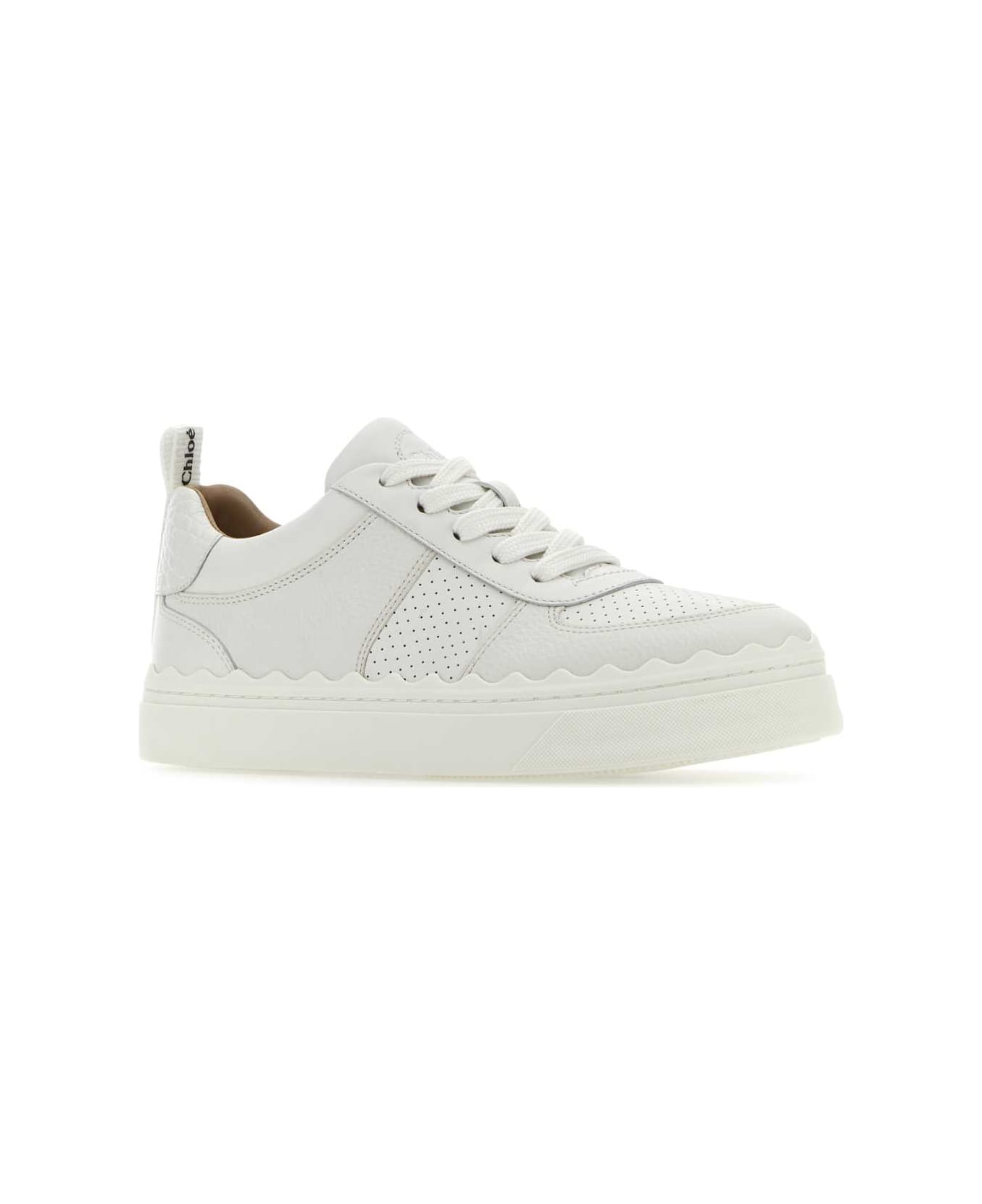 Chloé White Leather Sneakers - WHITE