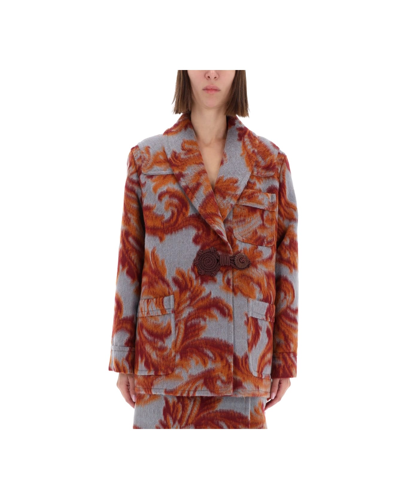 Etro Wool Blend Coat - MULTICOLOUR