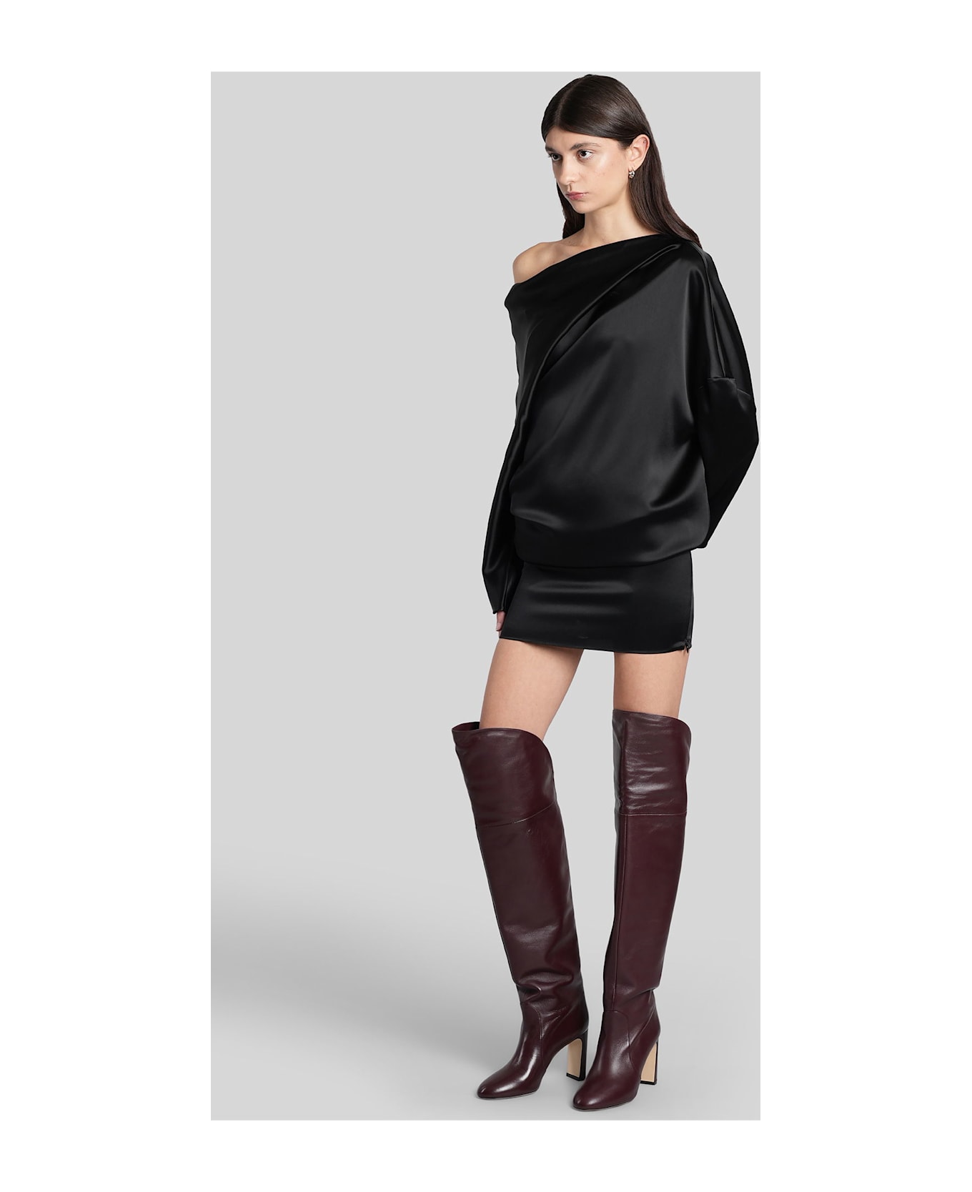 Gianluca Capannolo Maja Dress Long Dress In Black Triacetate - black