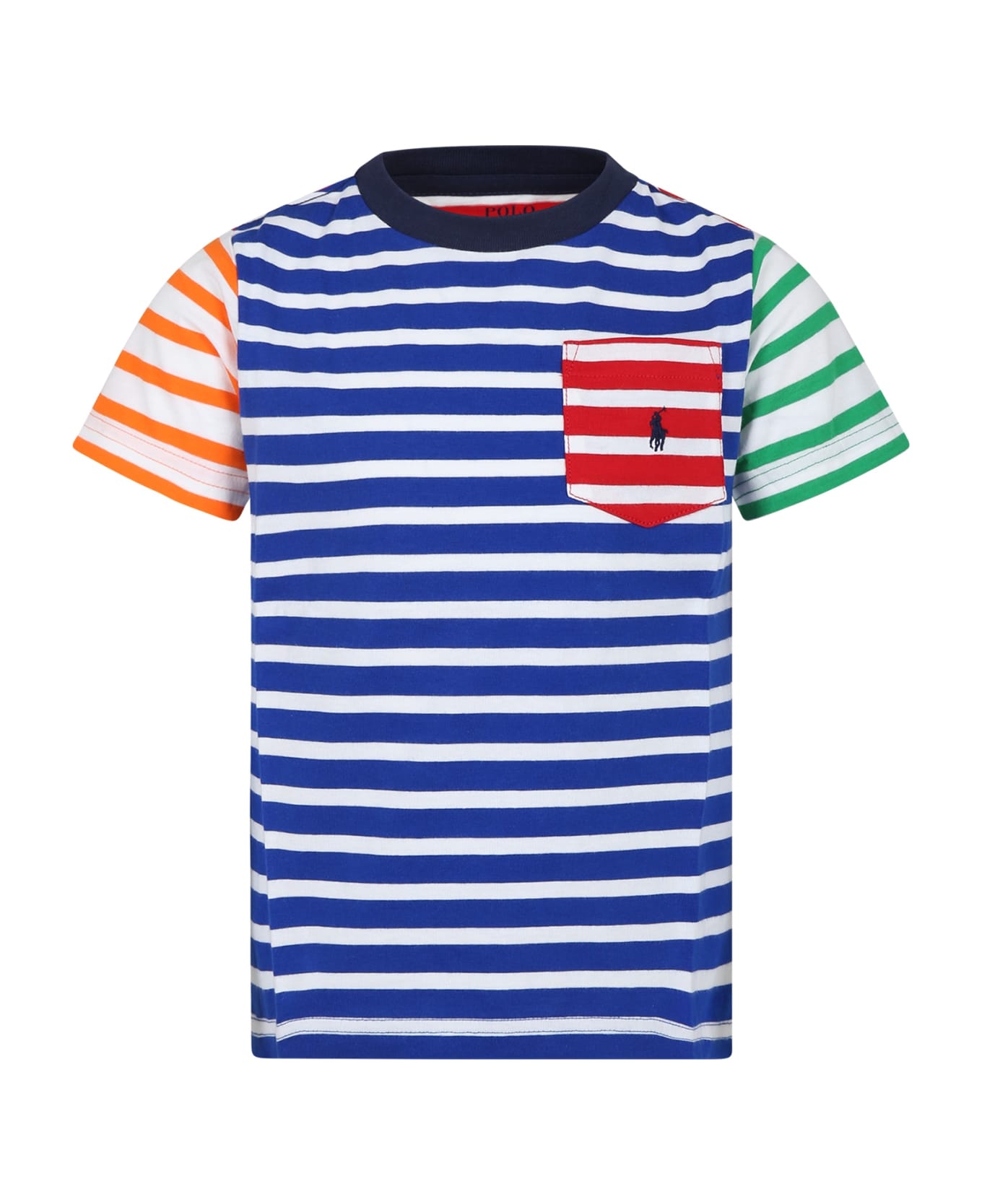 Ralph Lauren Blue T-shirt For Boy With Pony - Multicolor