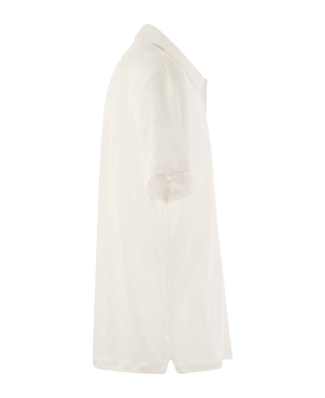 Vilebrequin Short-sleeved Linen Polo Shirt - White