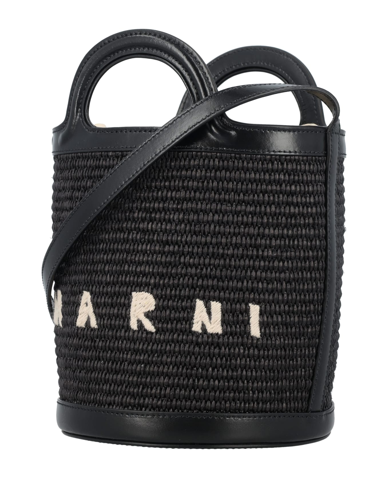 Marni Tropicalia Small Bucket Bag - BLACK