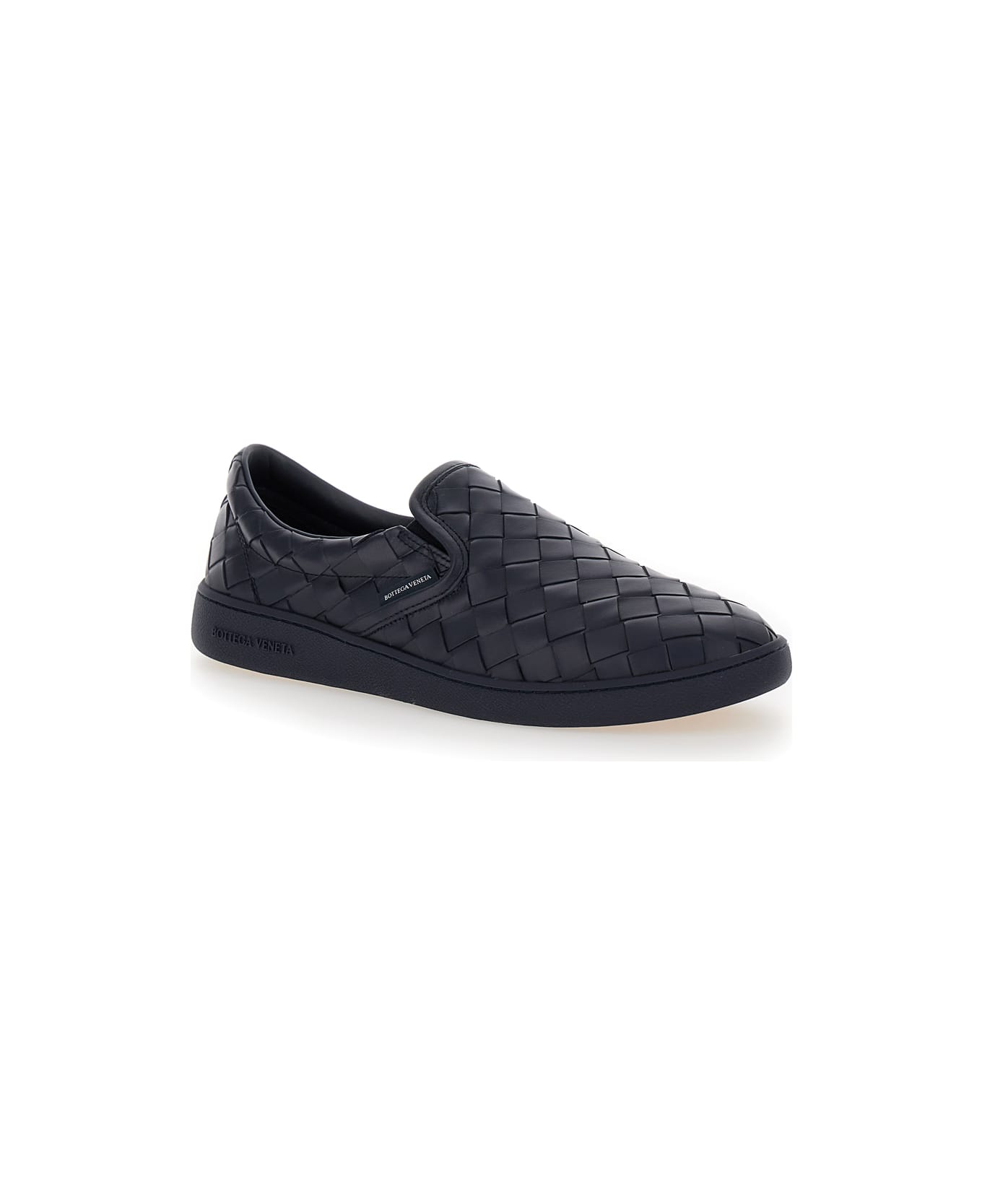 Bottega Veneta Intrecciato Leather Sneakers - Blue