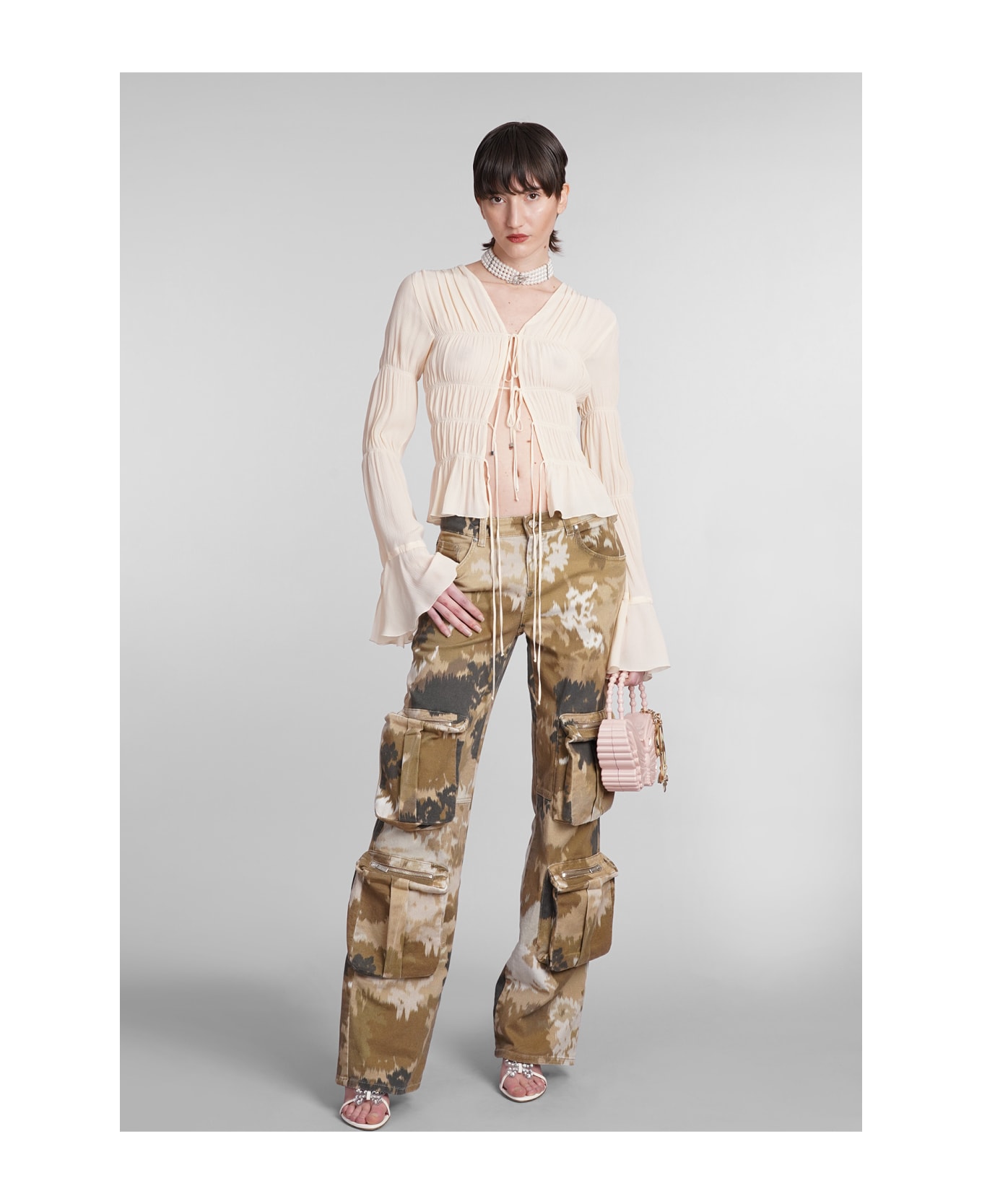 Blumarine Pants In Camouflage Cotton - MultiColour