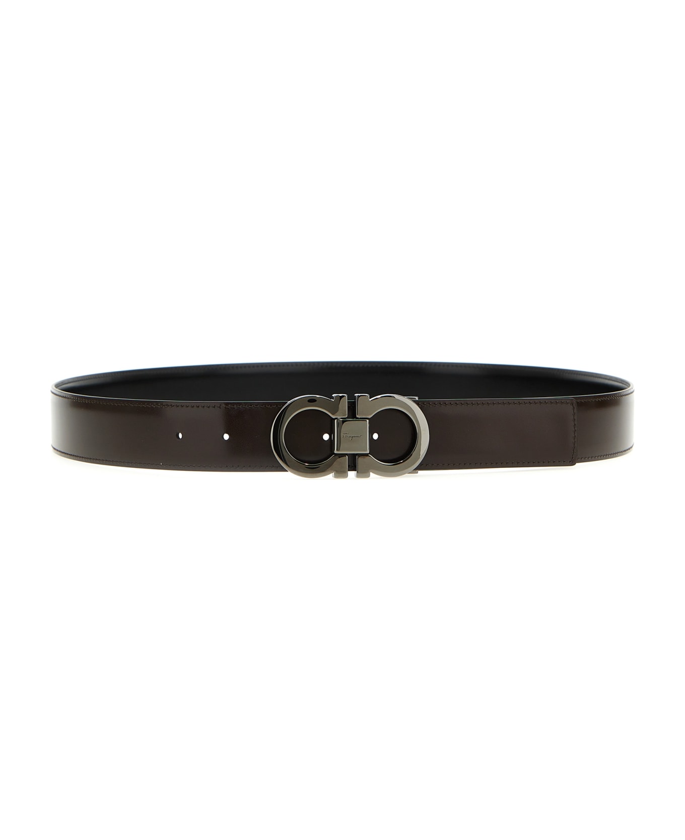Ferragamo 'double Adjustable Reversible Belt - BLACK