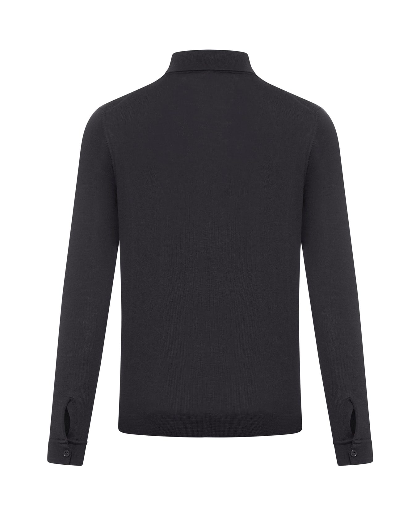 Roberto Collina Collared Button-up Knit Shirt - Black