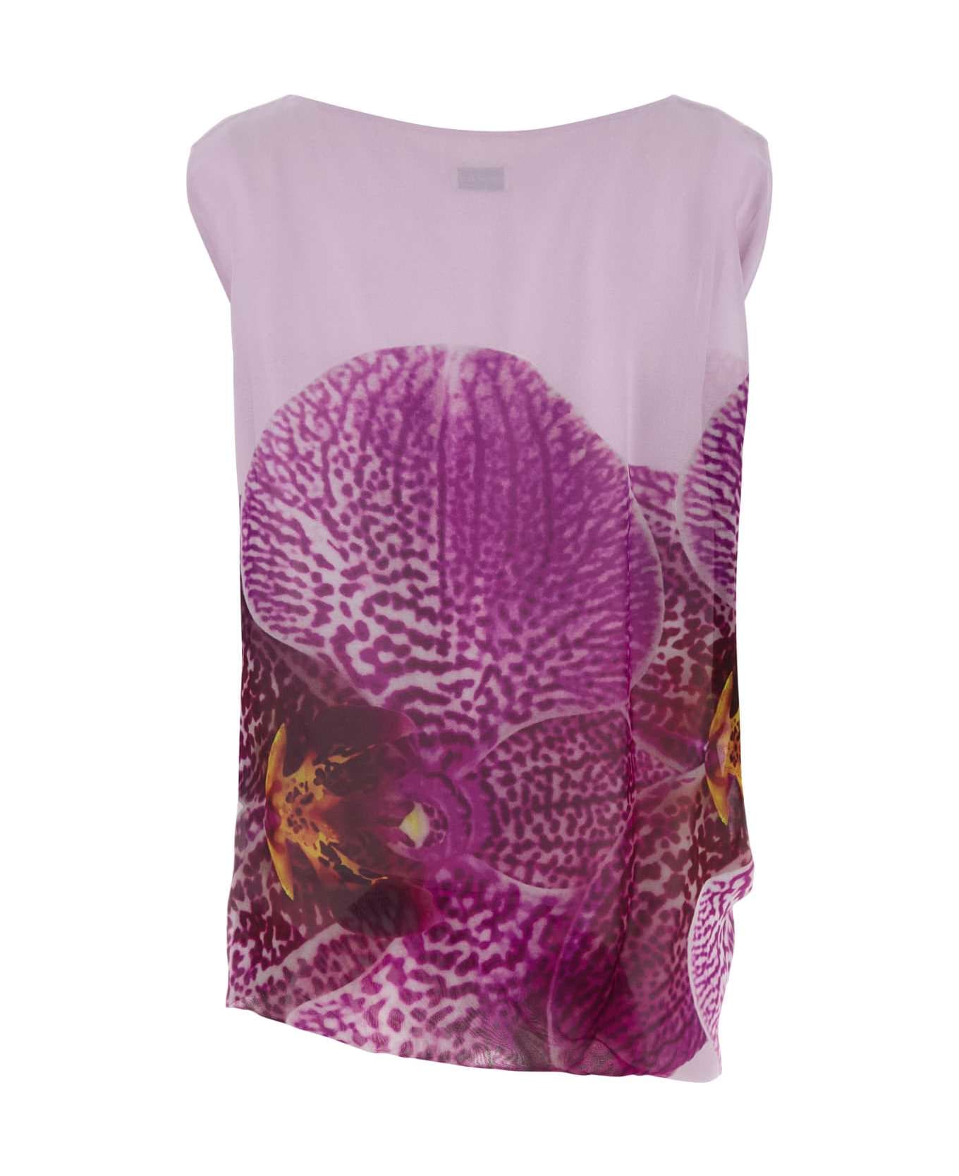 Dries Van Noten Printed Georgette Top - FUCHSIA