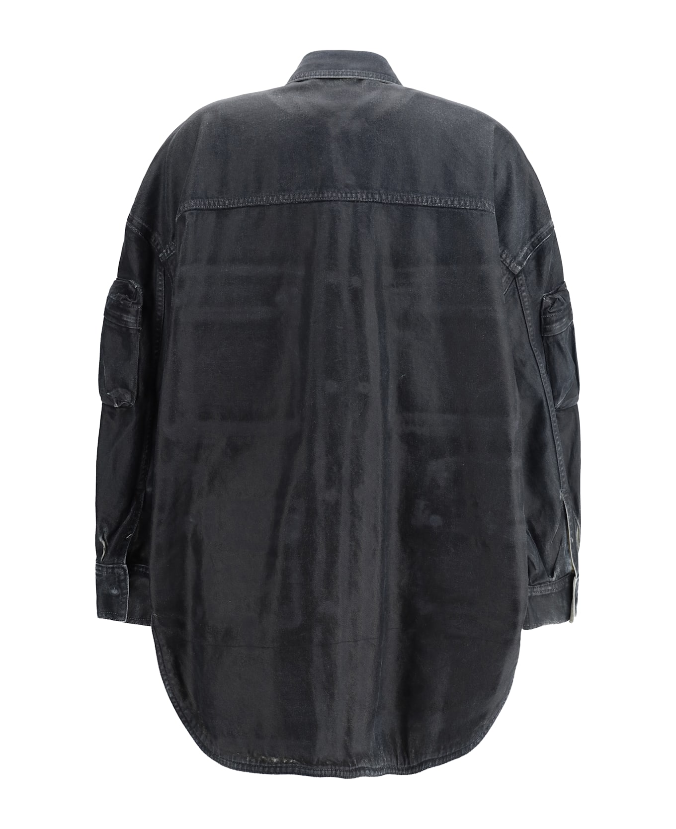 The Attico Fern Denim Jacket - Navy Blue