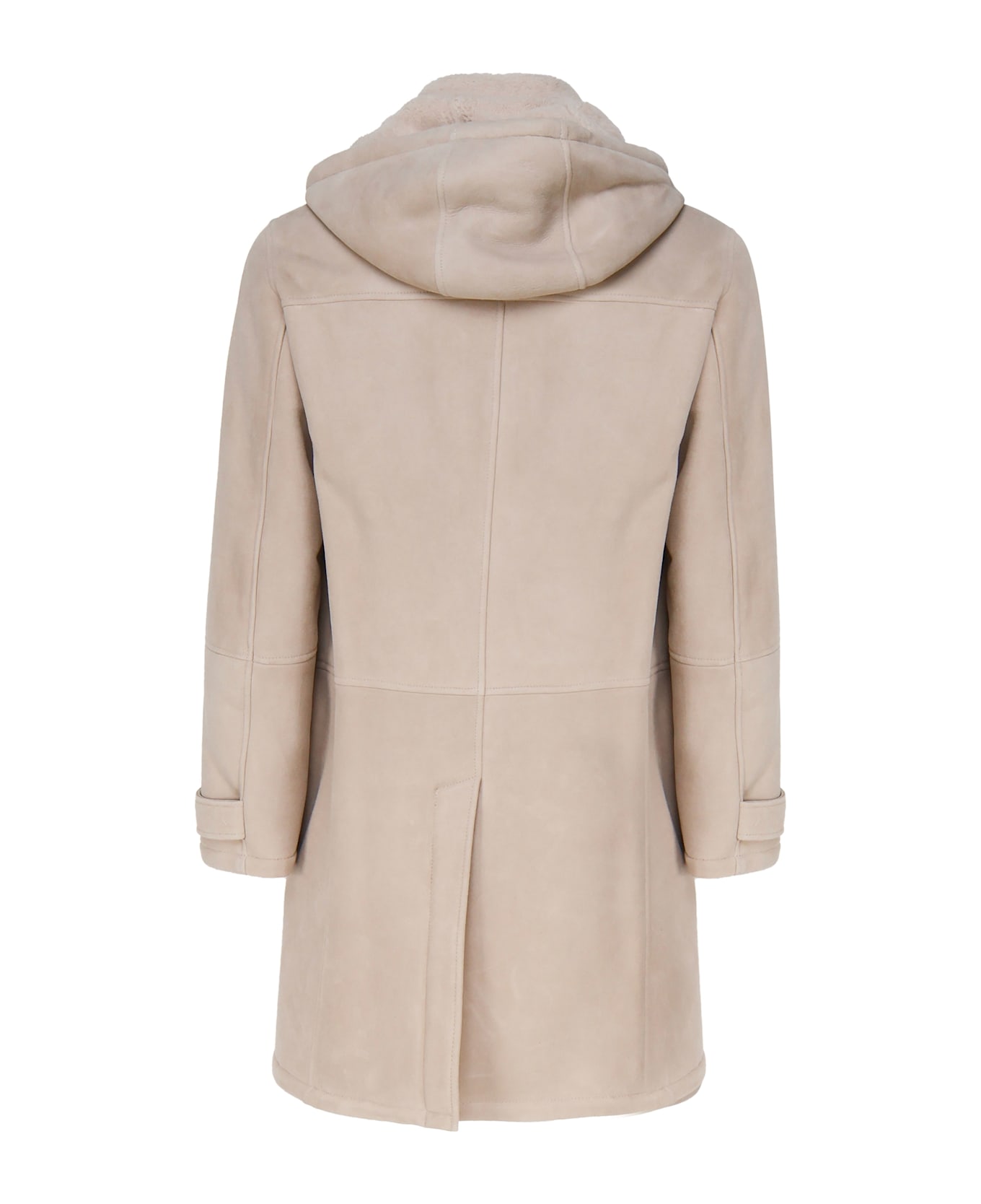 Eleventy Shearling Long Coat - SAND