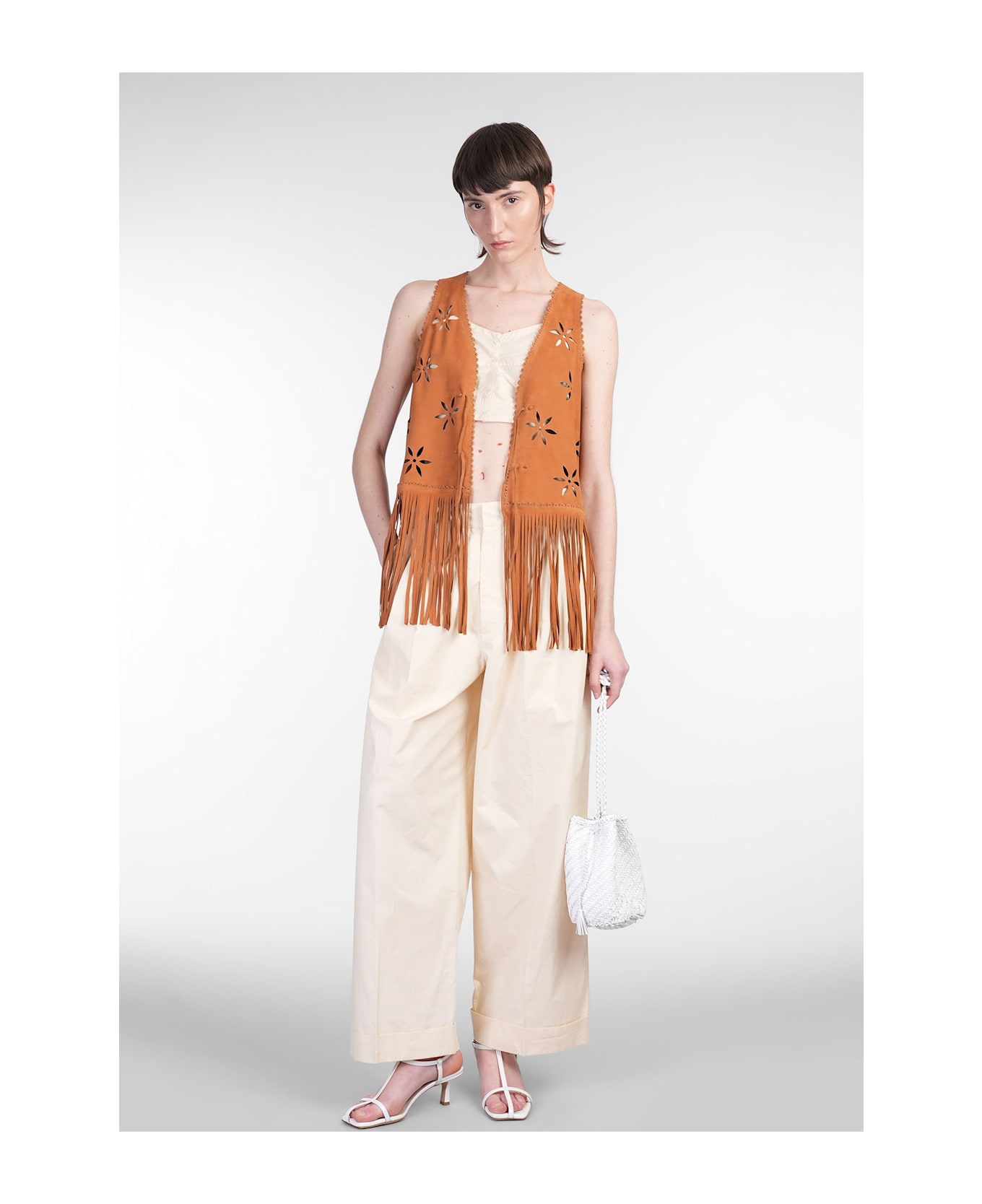 Antik Batik Tya Vest In Leather Color Leather - leather color