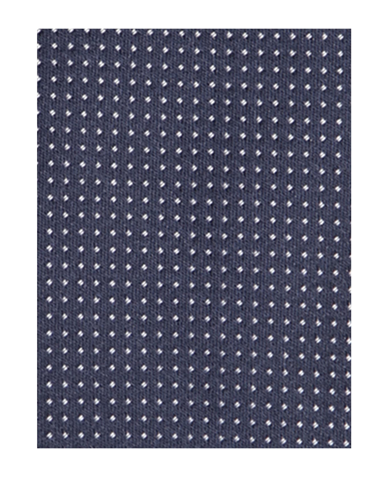 Lardini Blue Micro Polka Dot Tie - Blue ネクタイ