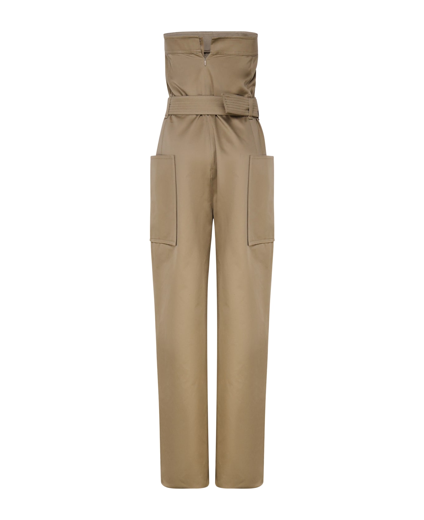 Saint Laurent Cotton Jumpsuit - Beige