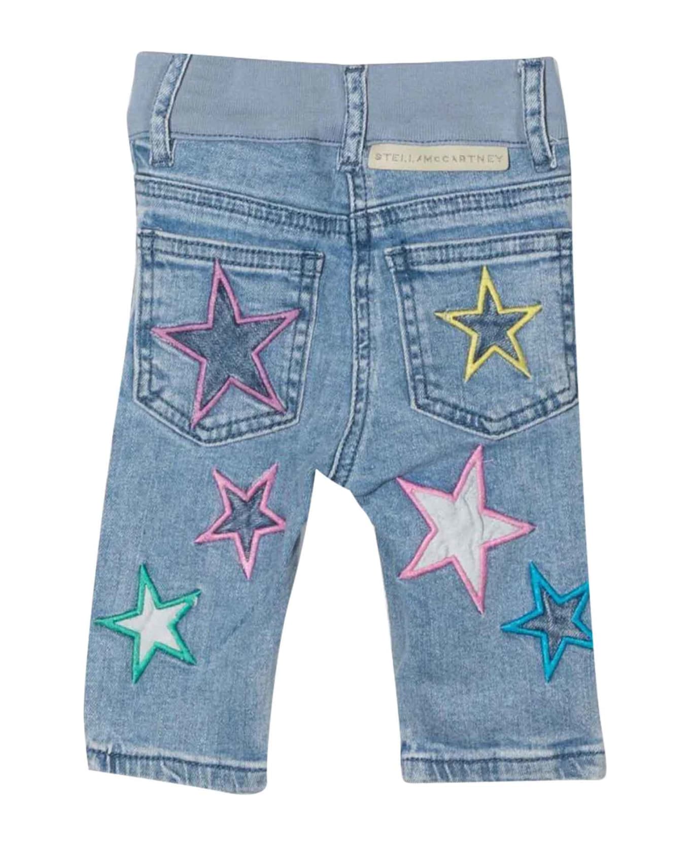 Stella McCartney Kids Blue Denim Trousers verdes Baby Girl - Denim