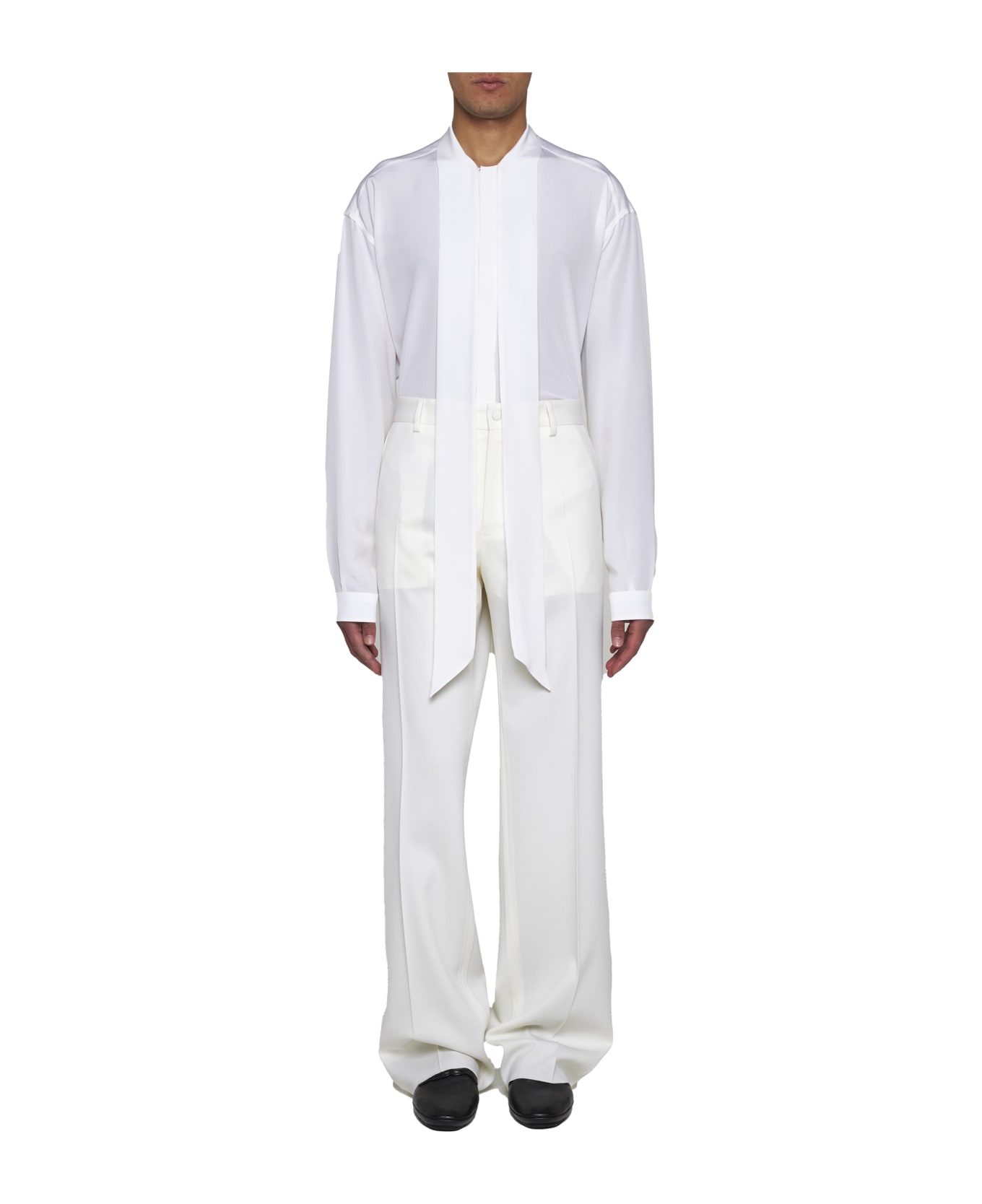 Dolce & Gabbana Scarf Detailed Shirt - Bianco otticco