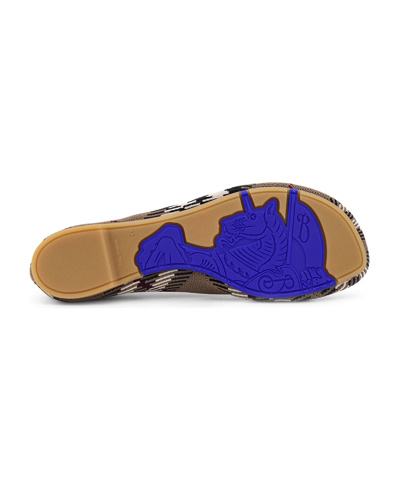 Burberry Embroidered Canvas Ballerinas - Brown