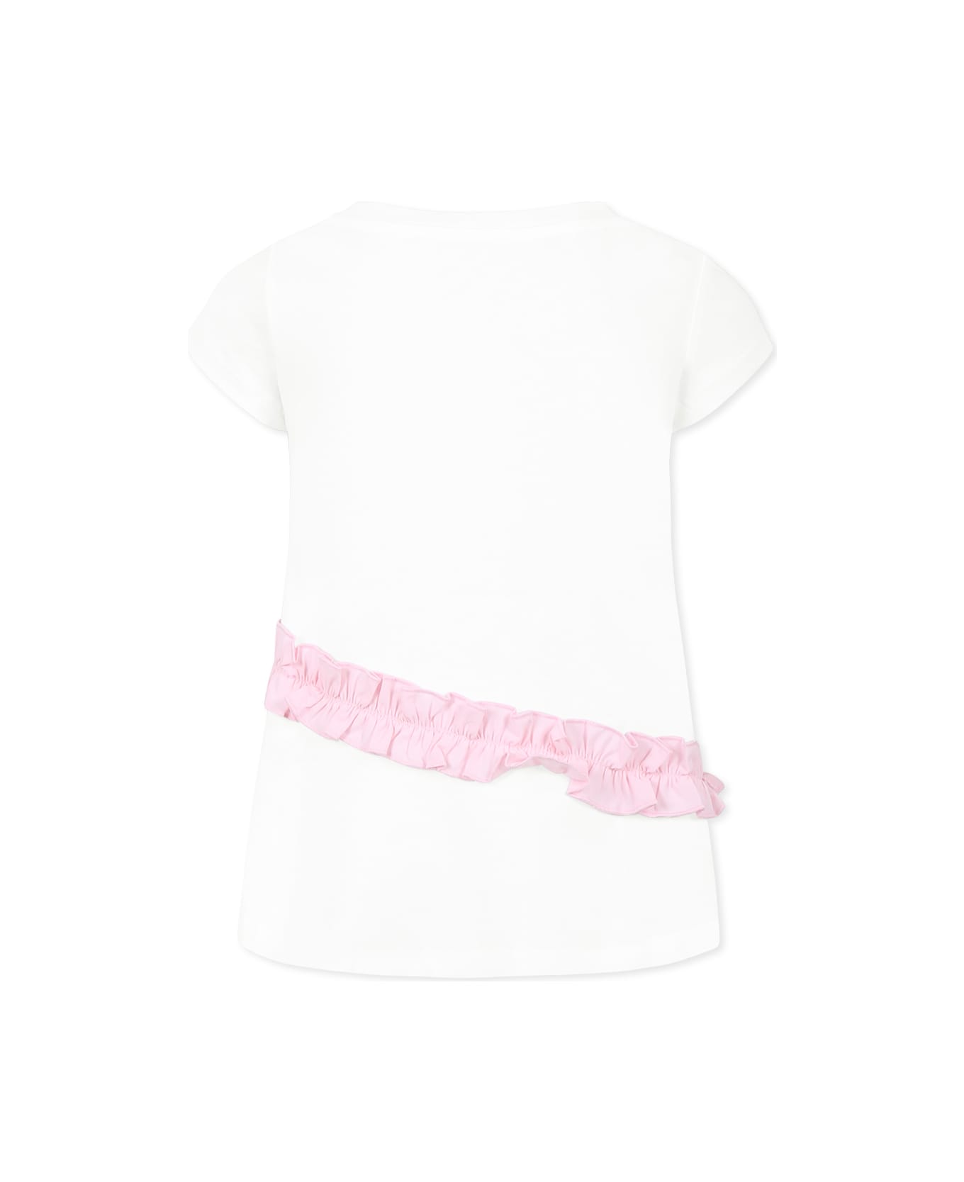 Monnalisa White T-shirt For Girl With Bambi - White