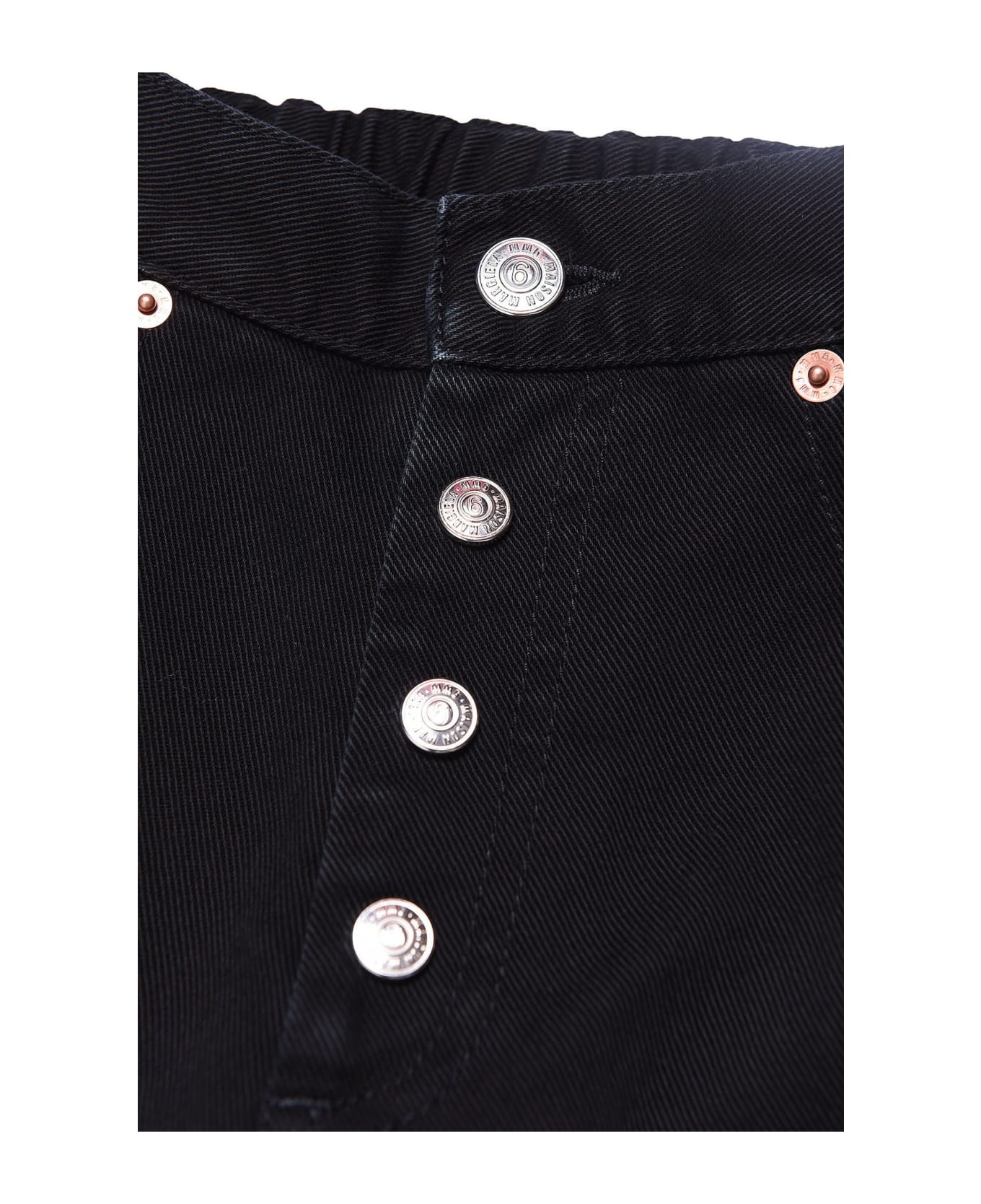 MM6 Maison Margiela Mm6p11u Trousers Maison Margiela Black Vintage-effect Cotton Jeans - Black