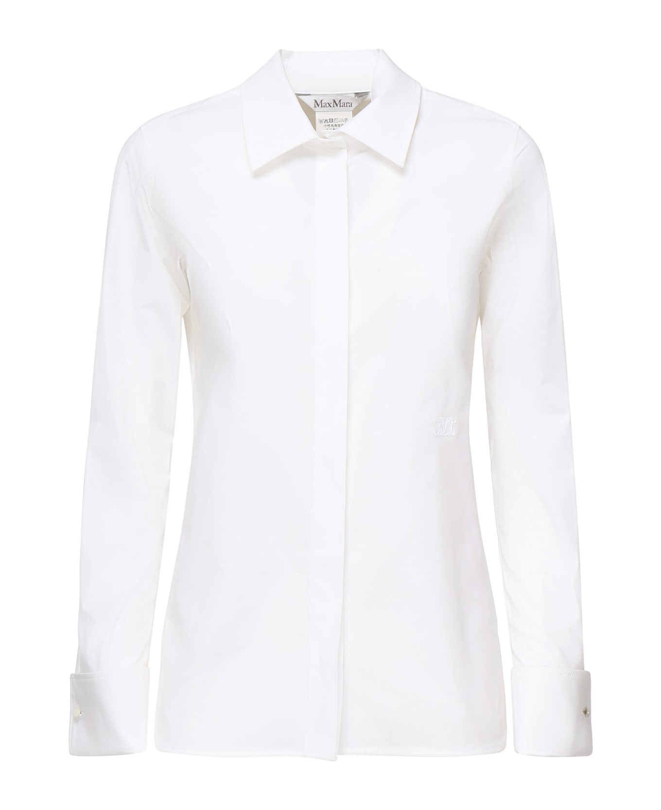 Max Mara Cotton Shirt With Logo - White