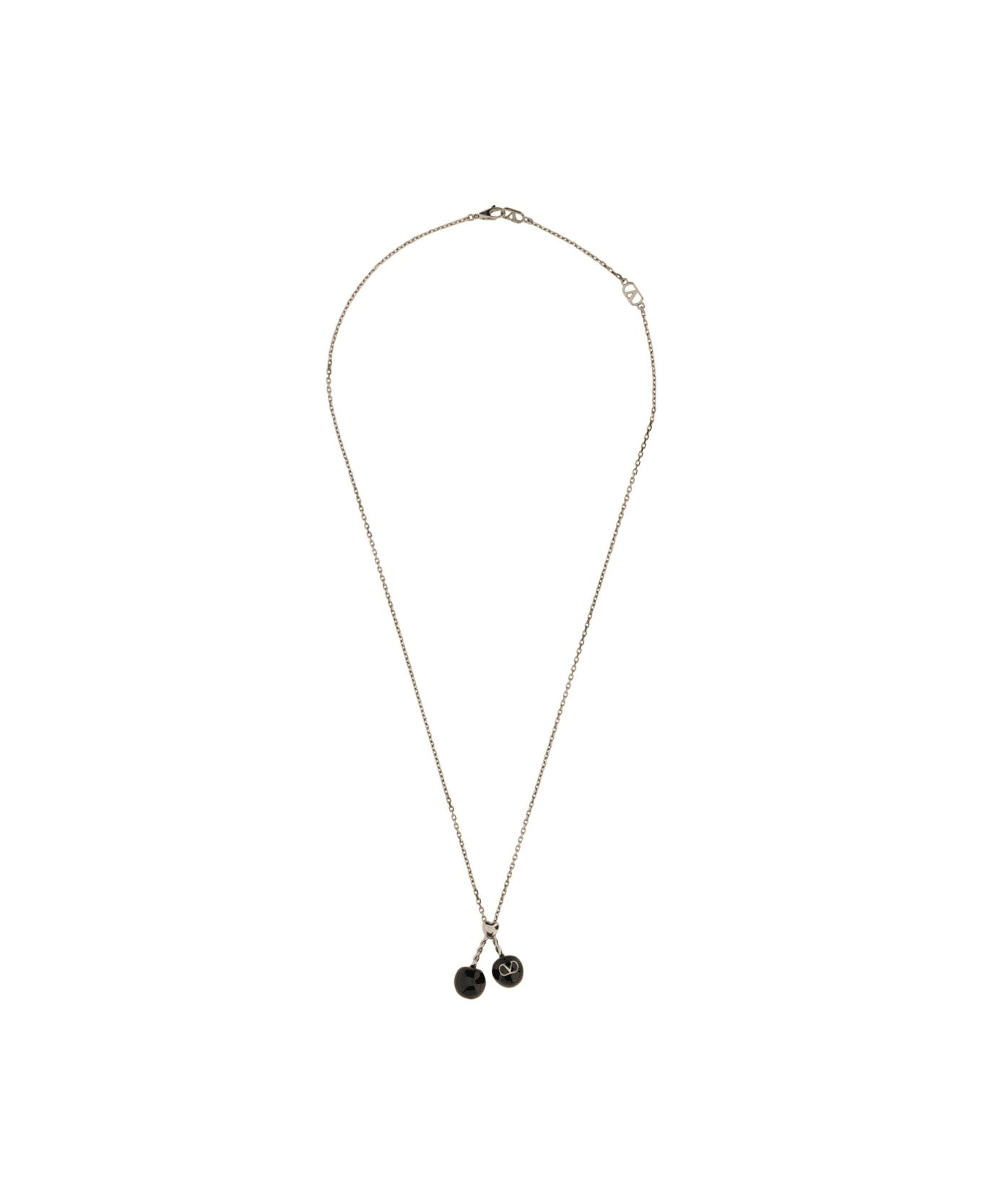 Valentino Garavani Chez Valentino Metal And Enamel Necklace - BLACK