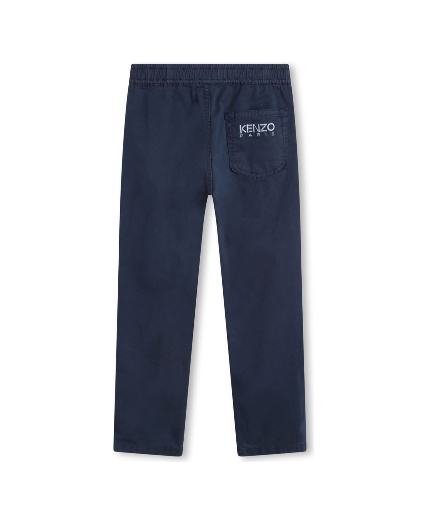 Kenzo Kids Blue Pants With Drawstring In Stretch Cotton Boy - Blu