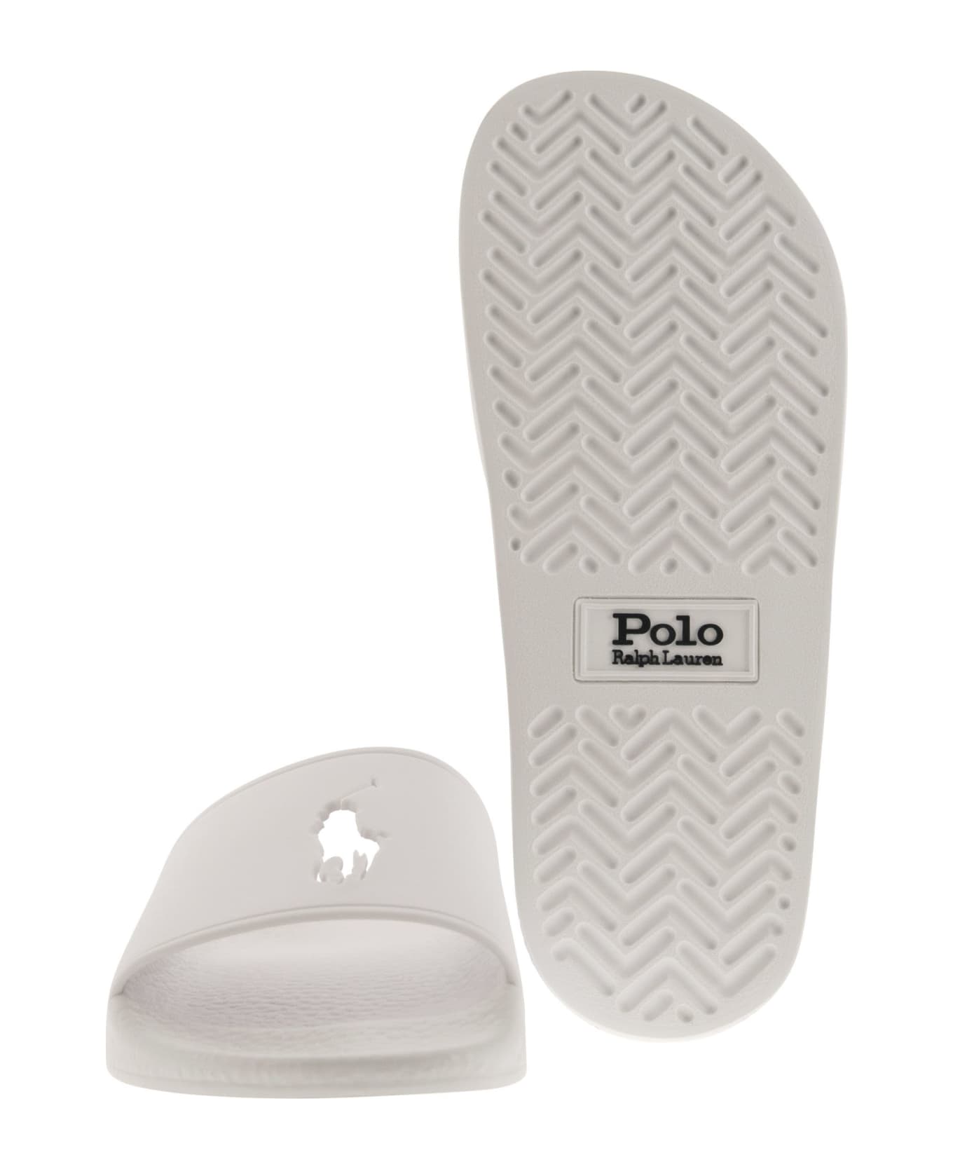 Polo Ralph Lauren Big Pony Slippers - White サンダル