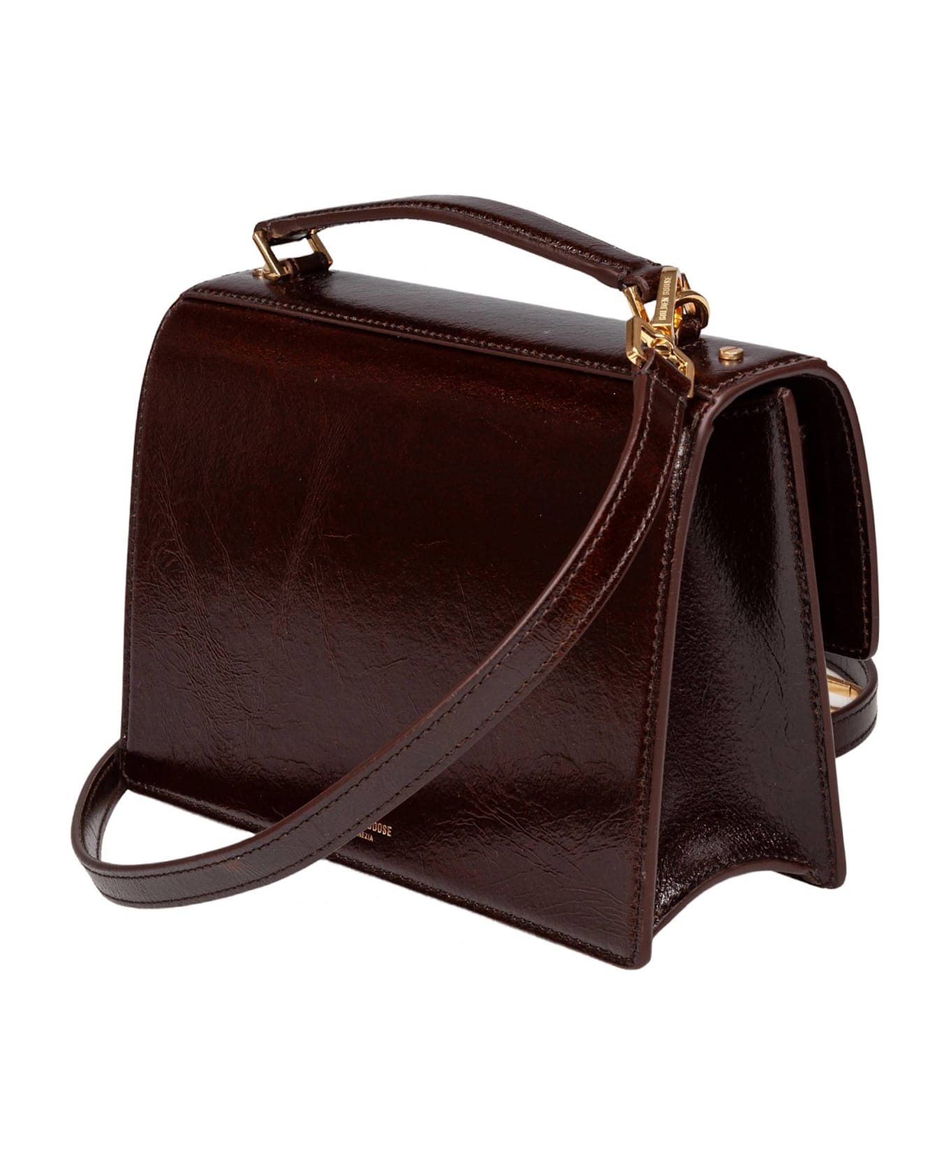 Golden Goose Venezia Leather Handbag Dark Brown Color - DARK BROWN