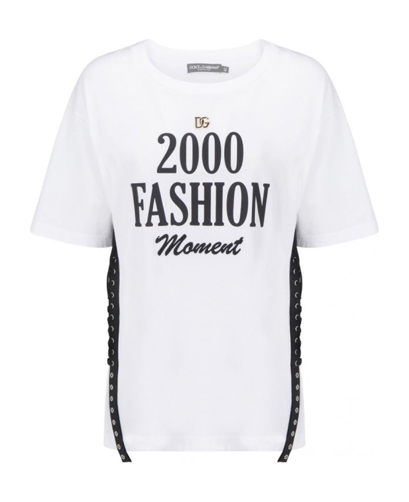 Dolce & Gabbana Lacing Detailed T-shirt - White