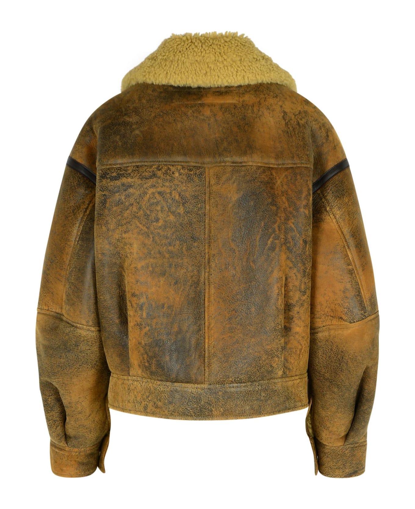 Acne Studios Brown Leather Sheepskin Jacket - Brown