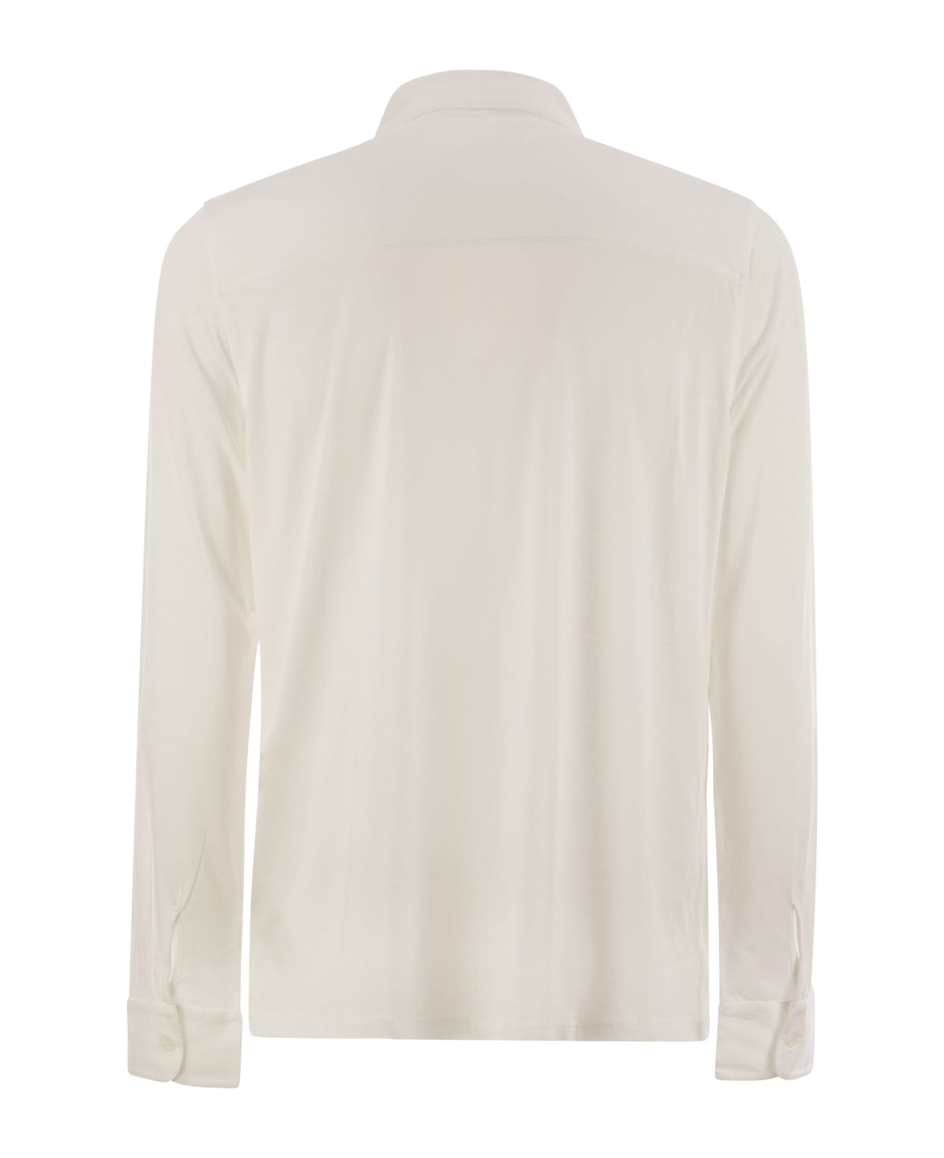 Majestic Filatures Long-sleeved Lyocell And Cotton Shirt - White