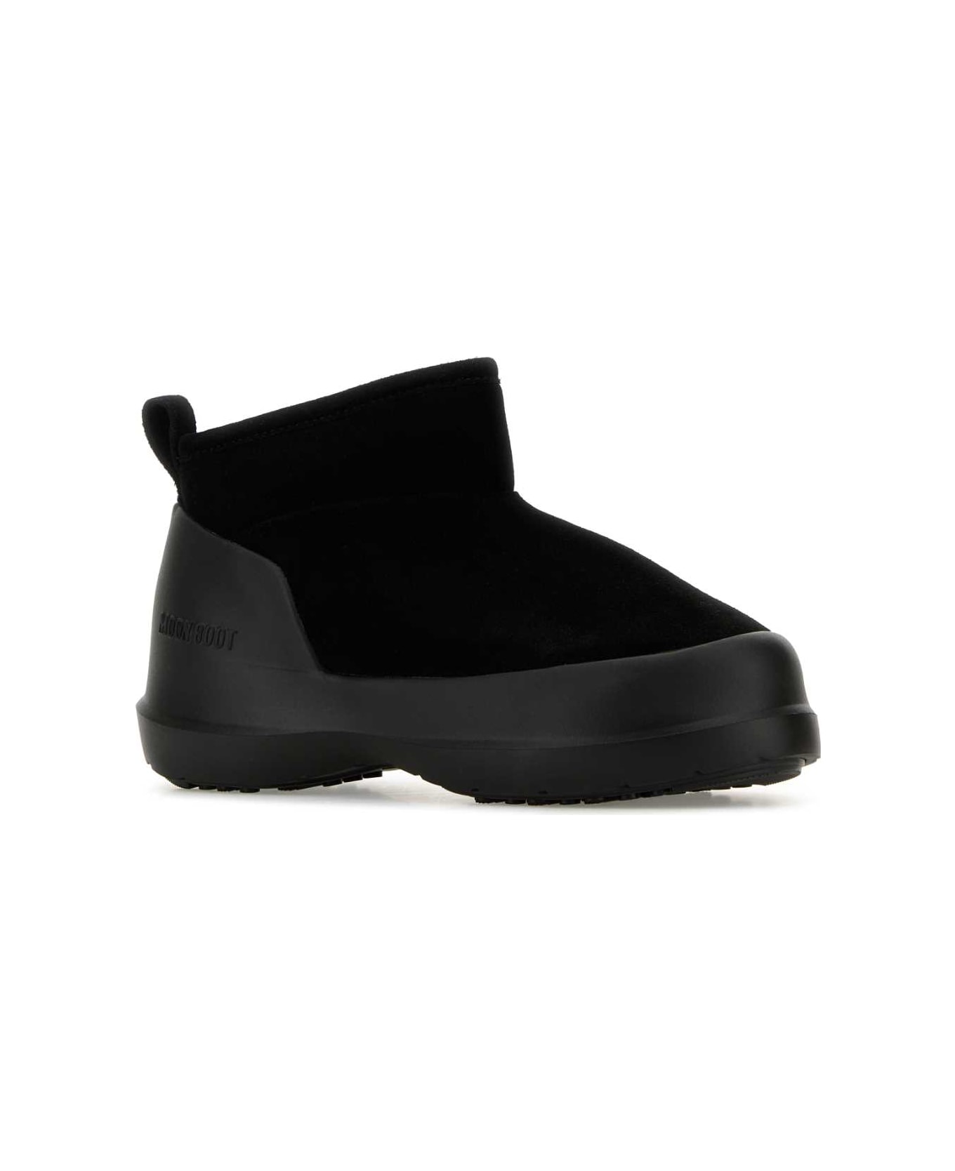 Moon Boot Black Suede Luna Low Ankle Boots - BLACK