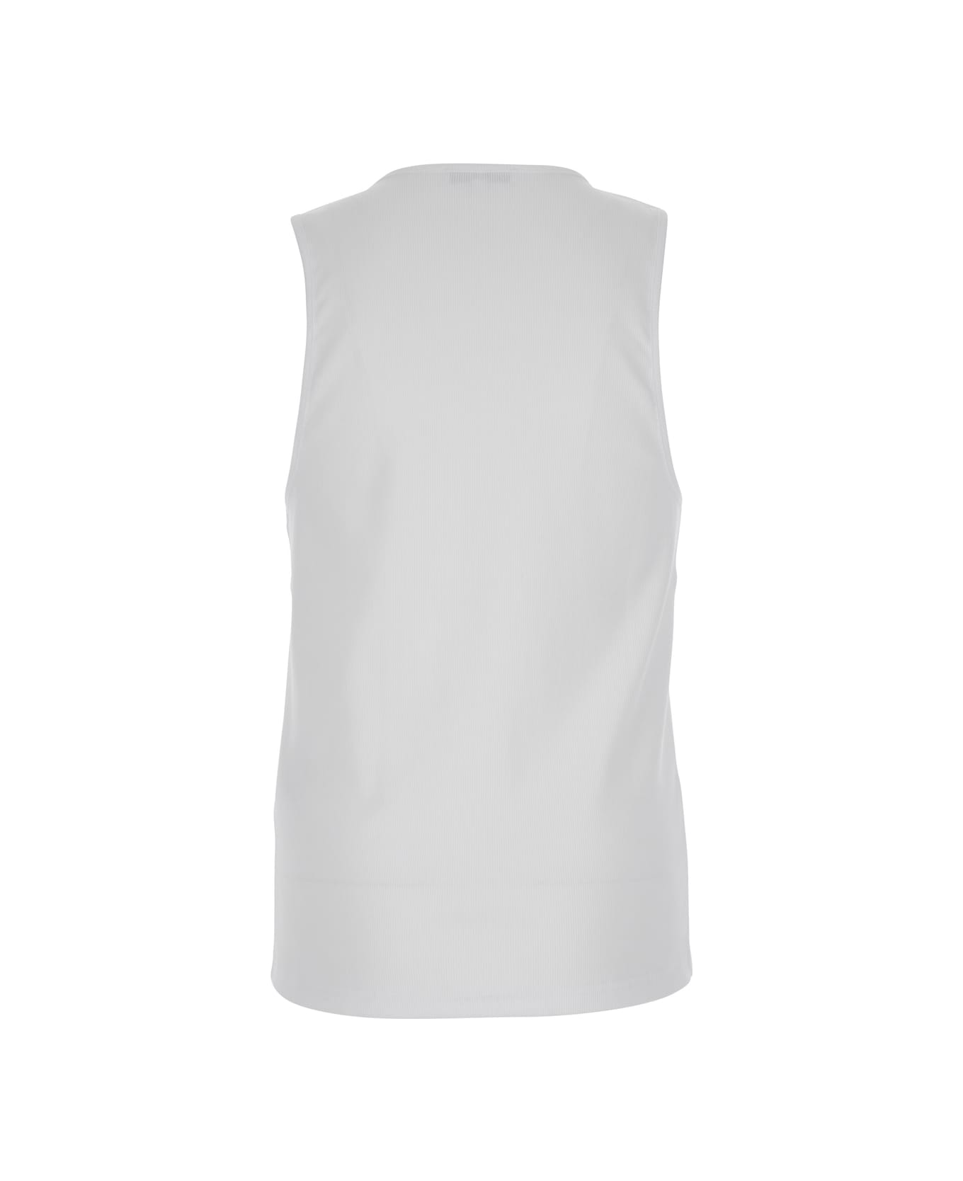 J.W. Anderson White Sleeveless Top With Logo Embroidery On The Front In Cotton Man - White