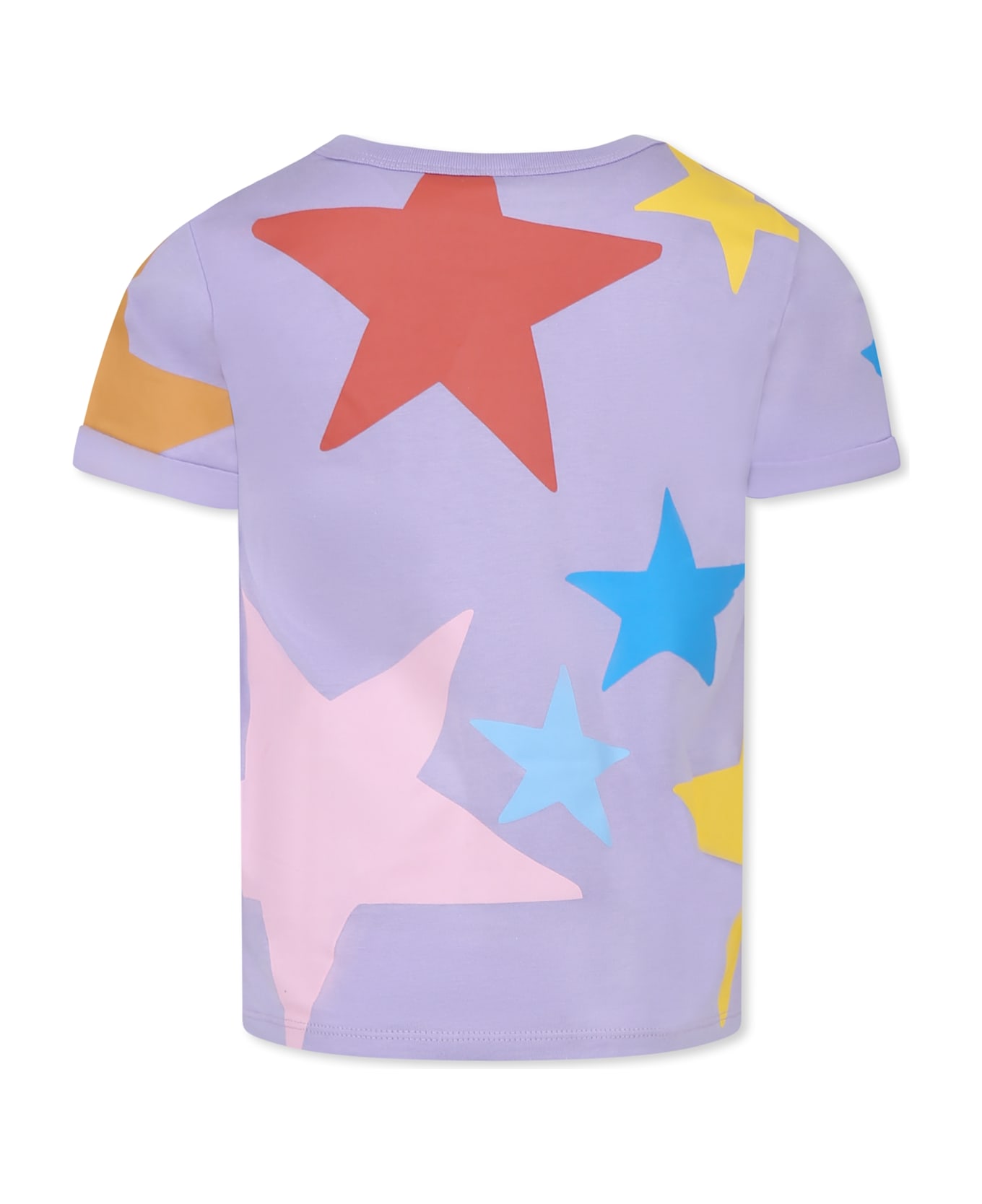 Stella McCartney Kids Purple T-shirt For Girl With Stars - Violet