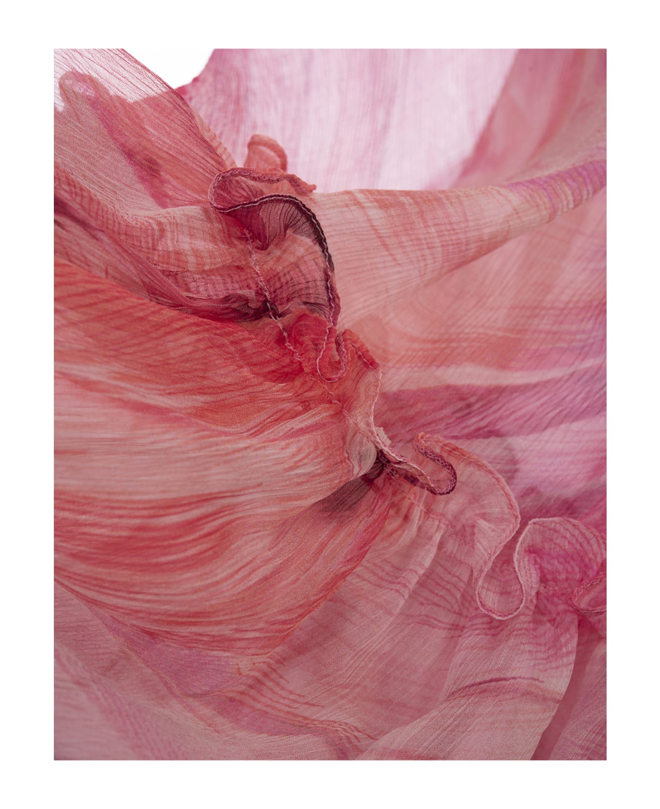 Roberto Cavalli Long Dress With Pink Plumage Print - Pink