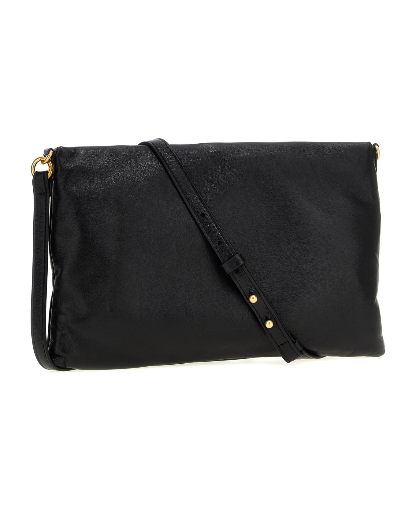 Dries Van Noten Logo Leather Clutch Bag - Black  