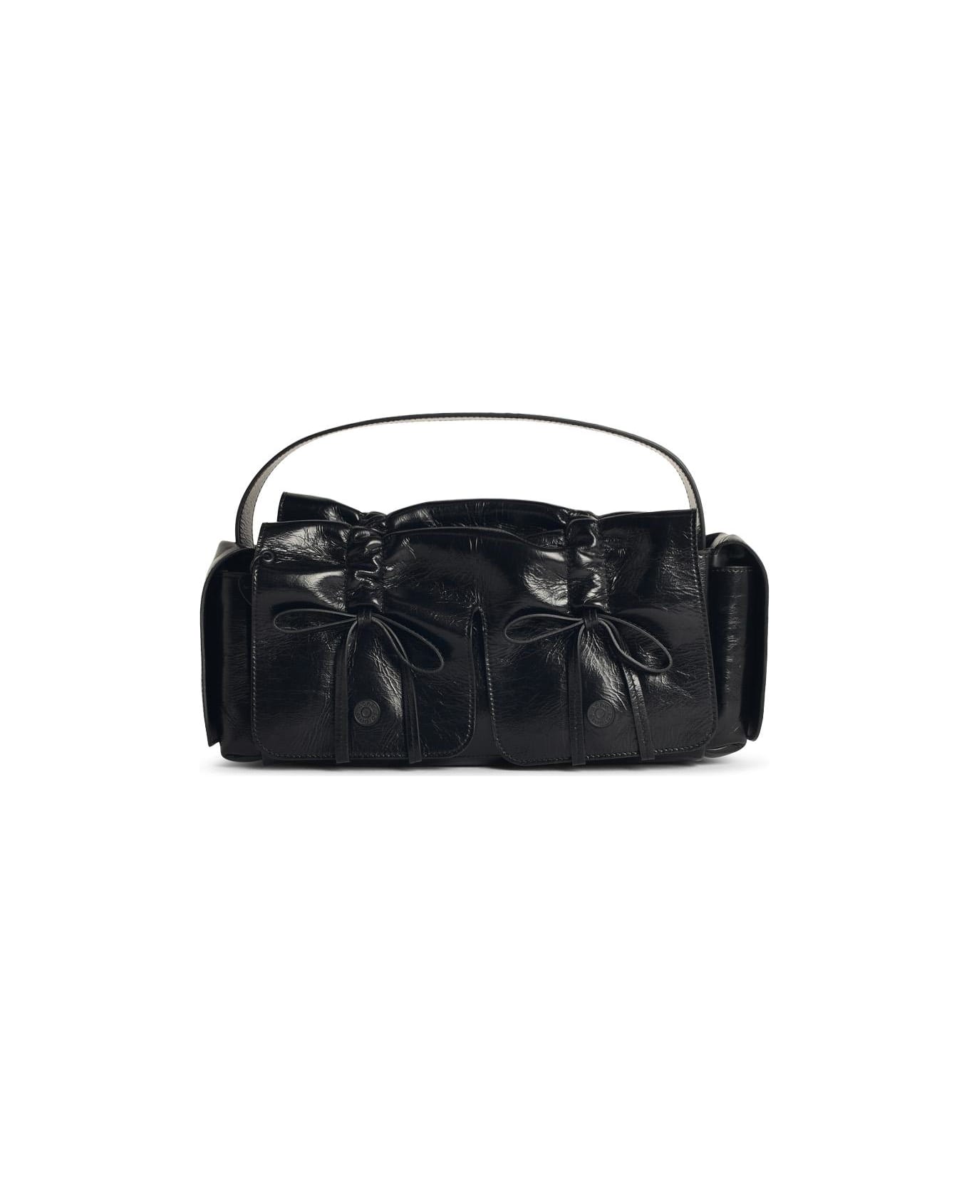 Acne Studios 
multipocket
 Black Leather Bag - BLACK