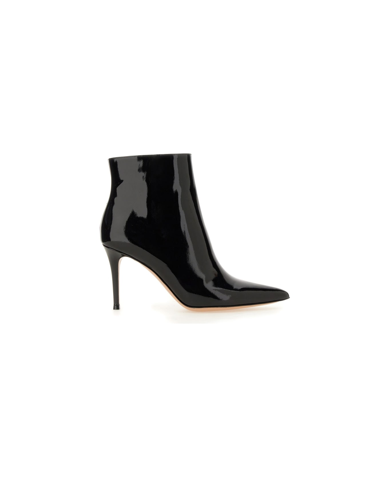 Gianvito Rossi Patent Leather Ankle Boot - BLACK