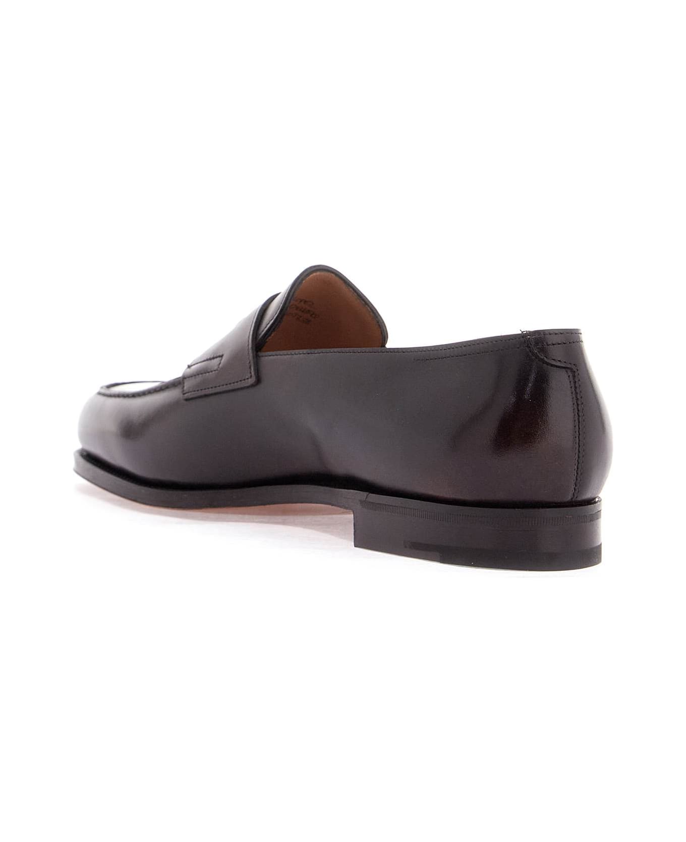 John Lobb Dark Brown Leather Oxford Shoes With Tapered Design - DARK BROWN (Brown)