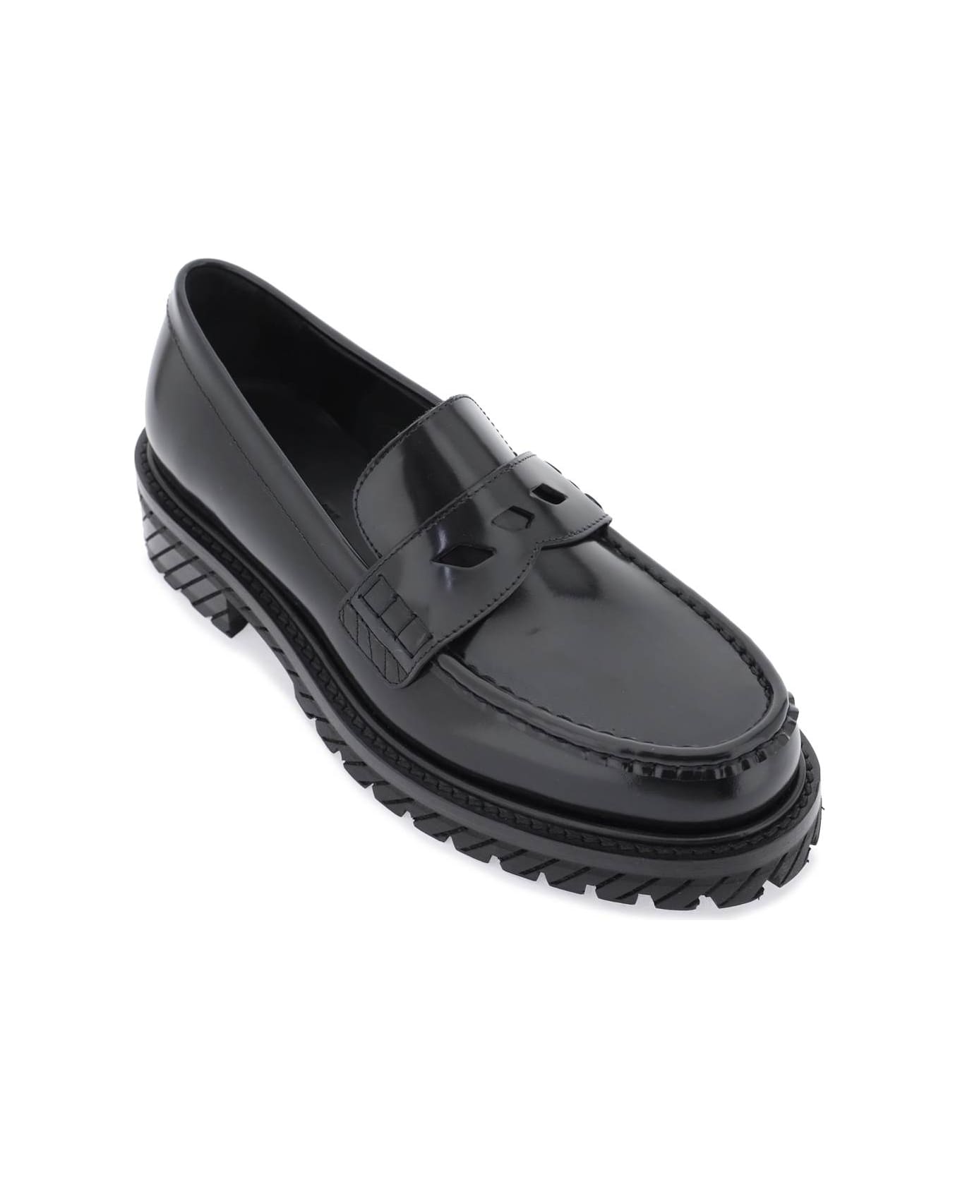 Off-White Leather Loafers - BLACK BLACK (Metallic)