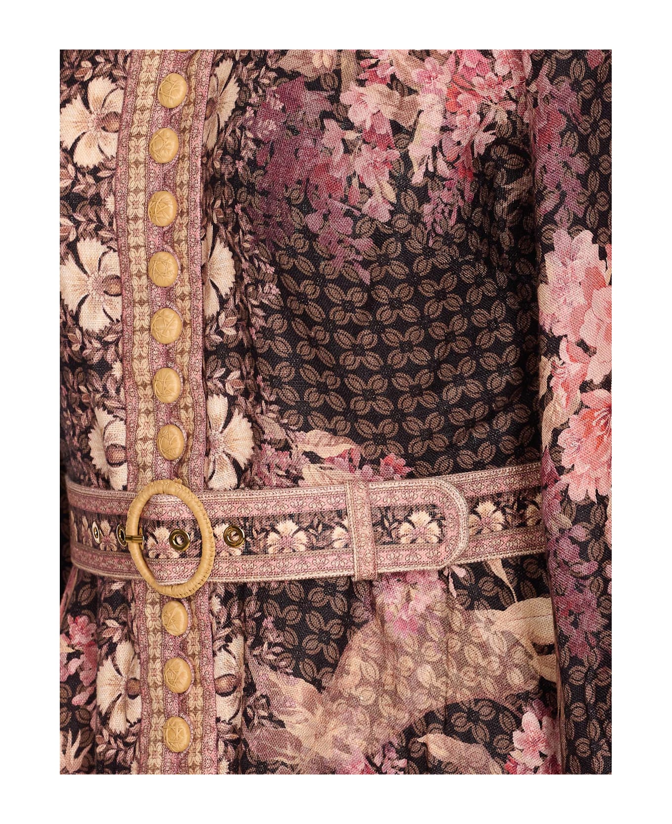 Zimmermann Illuminate Buttoned Midi Dress - Brown