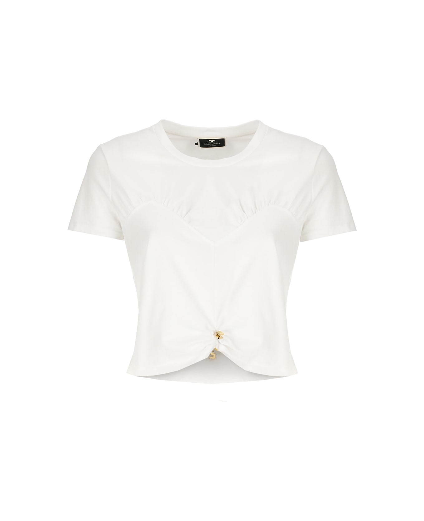 Elisabetta Franchi T-shirt With Drape Elisabetta Franchi - White Tシャツ
