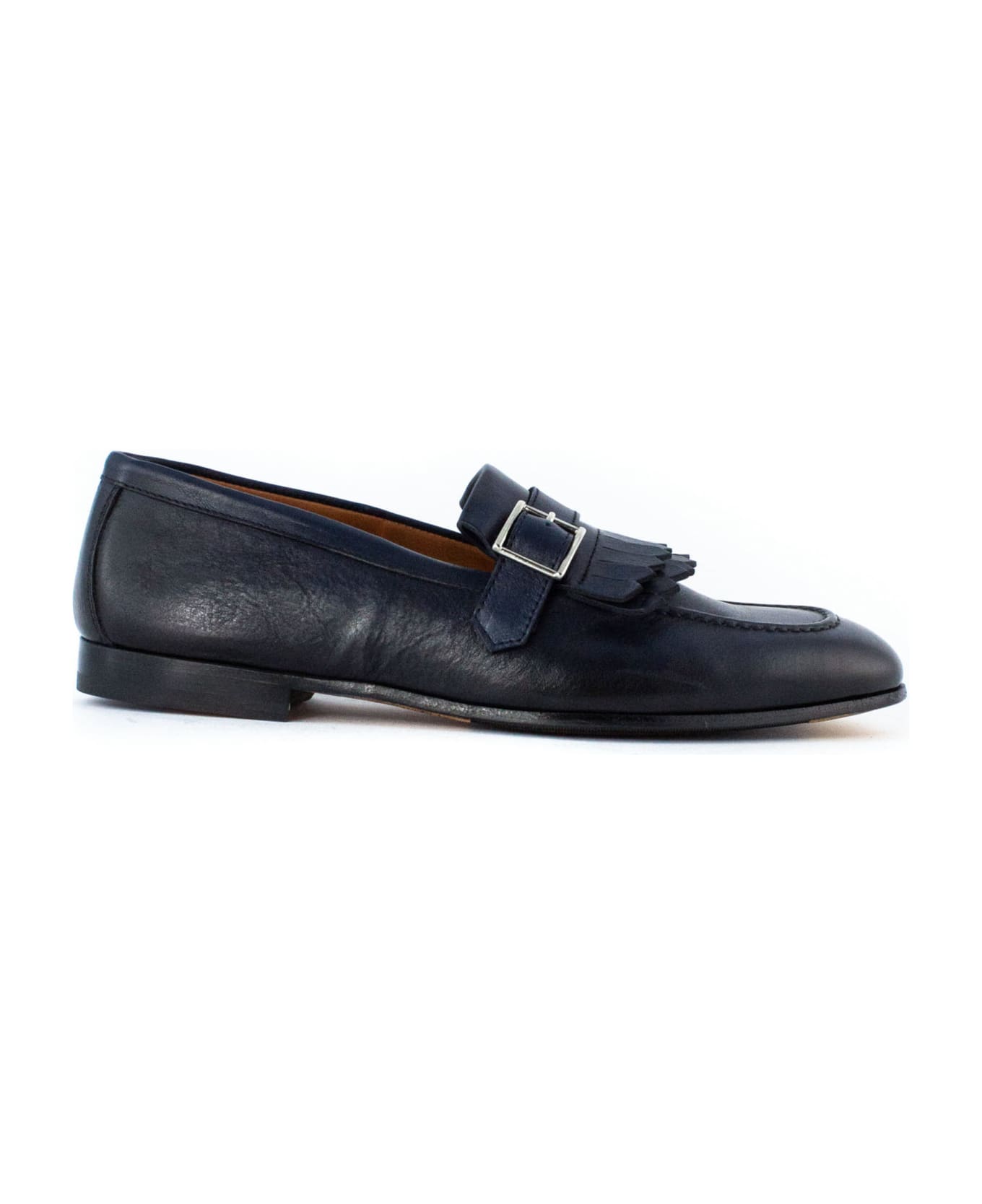 Doucal's Blue Leather Loafer - Blue ローファー＆デッキシューズ