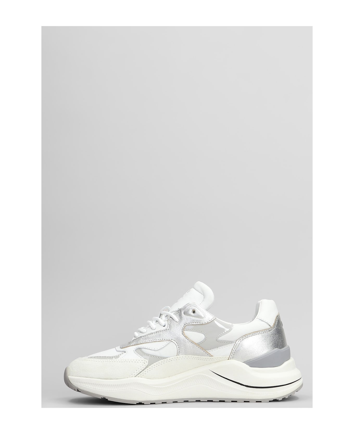 D.A.T.E. Fuga Sneakers In White Suede And Leather - white