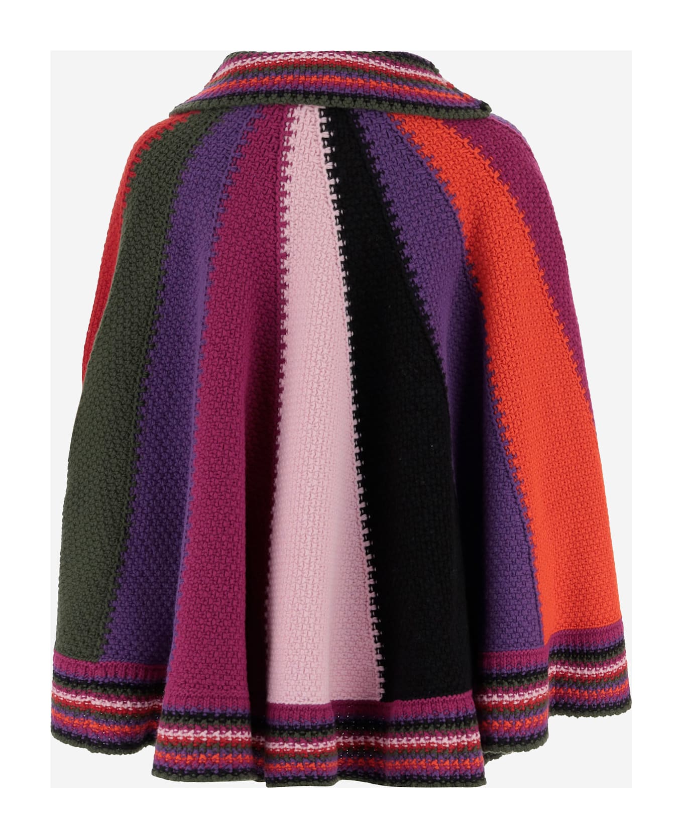 Pucci Color-block Wool Cape - Red