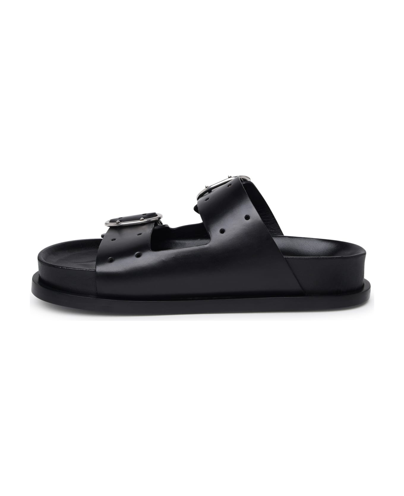 Jil Sander Black Leather Sandals - Black
