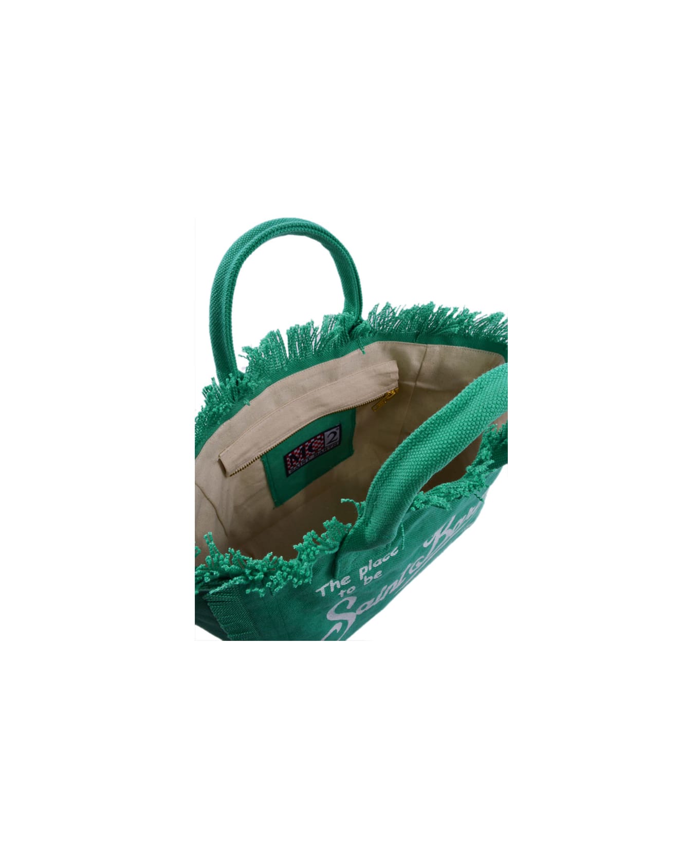 MC2 Saint Barth Handbag With Logo And Fringes - Green アクセサリー＆ギフト