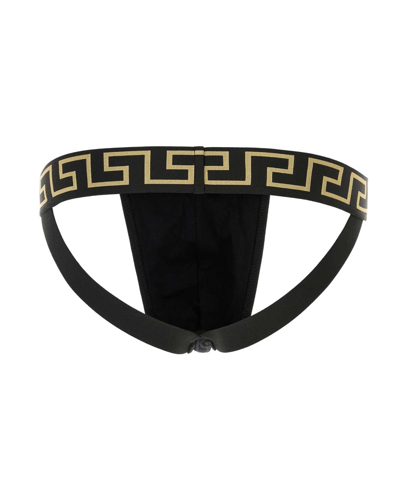Versace Black Stretch Cotton Brief - BLACKGOLDGREEKKEY